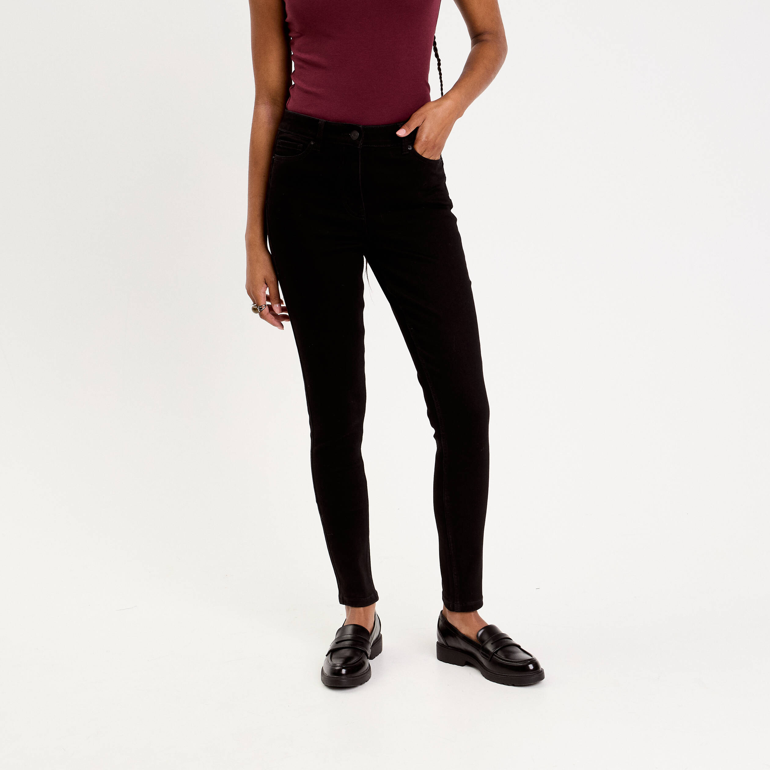 Jeans skinny push-up denim noir femme