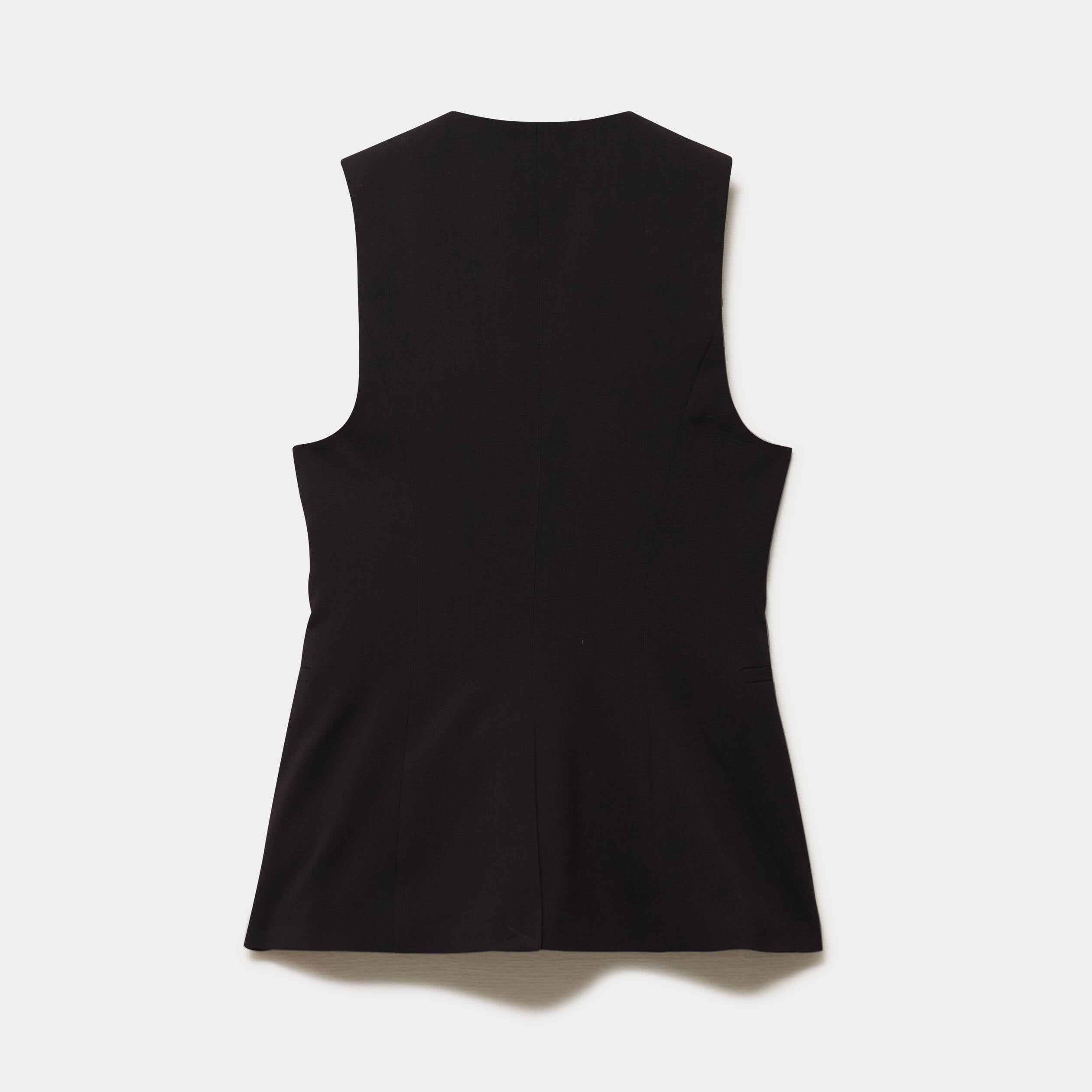Gilet ajust&eacute; sans manches col rond noir femme