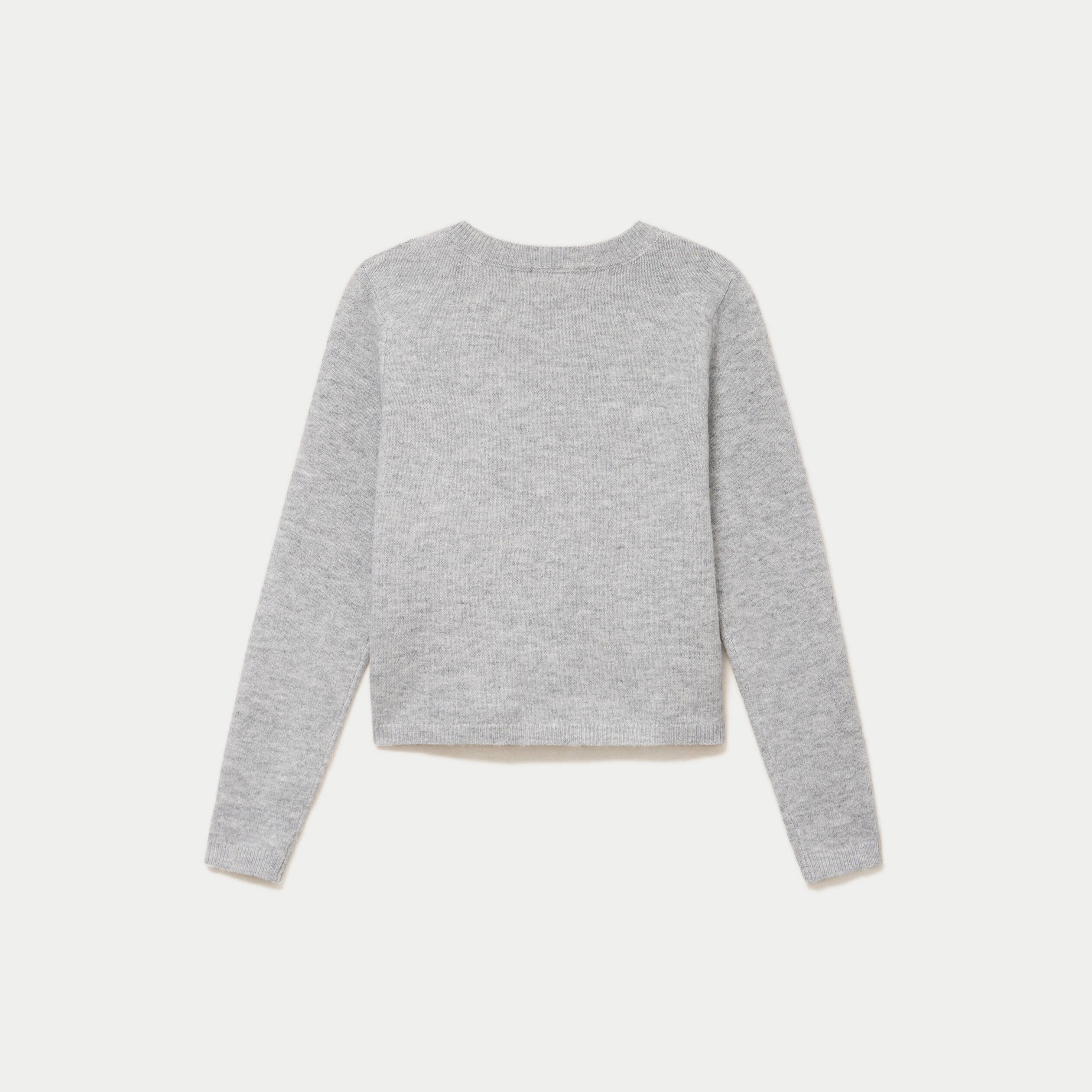 Gilet col v manches longues gris fonc&eacute; femme