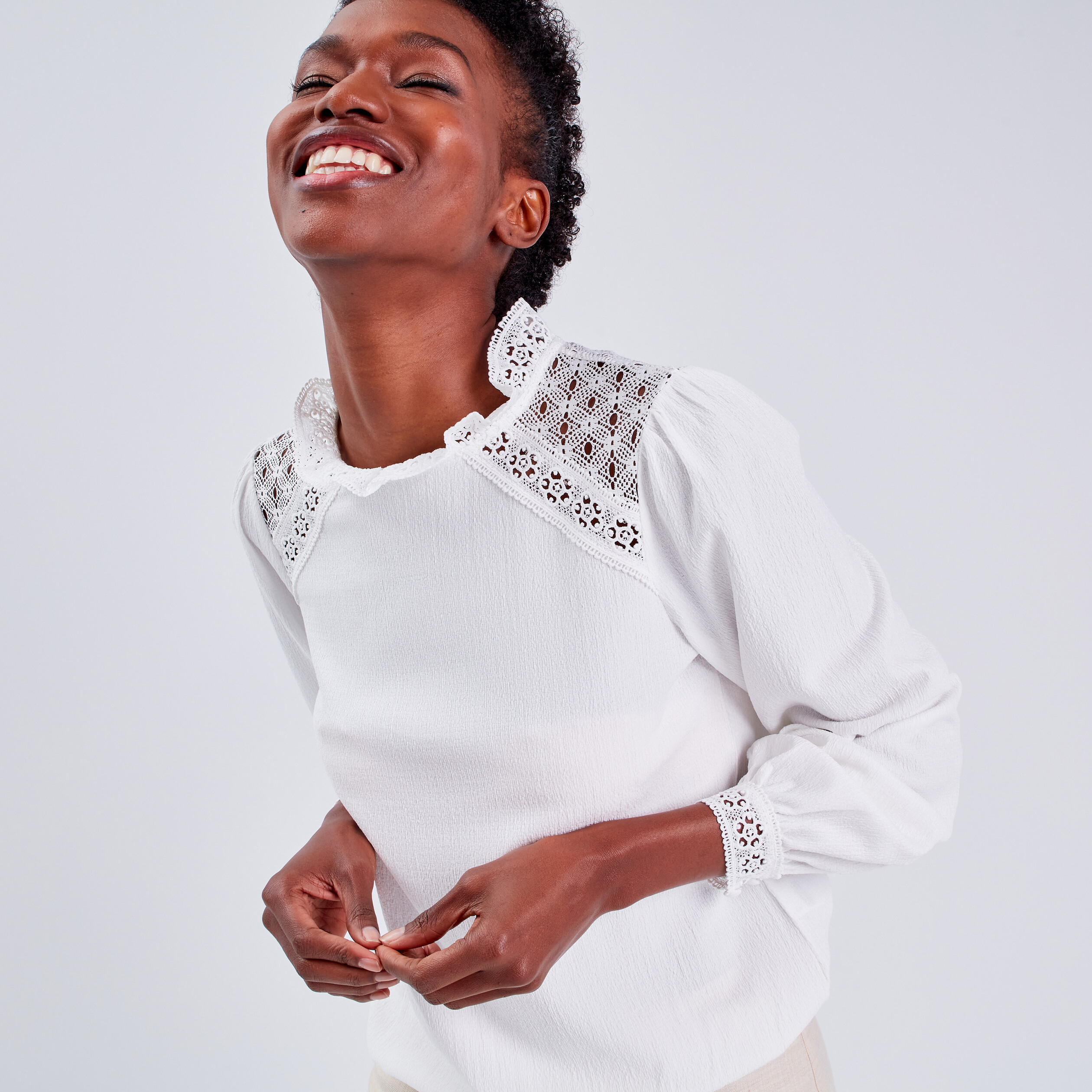 Blouse femme ecru sale