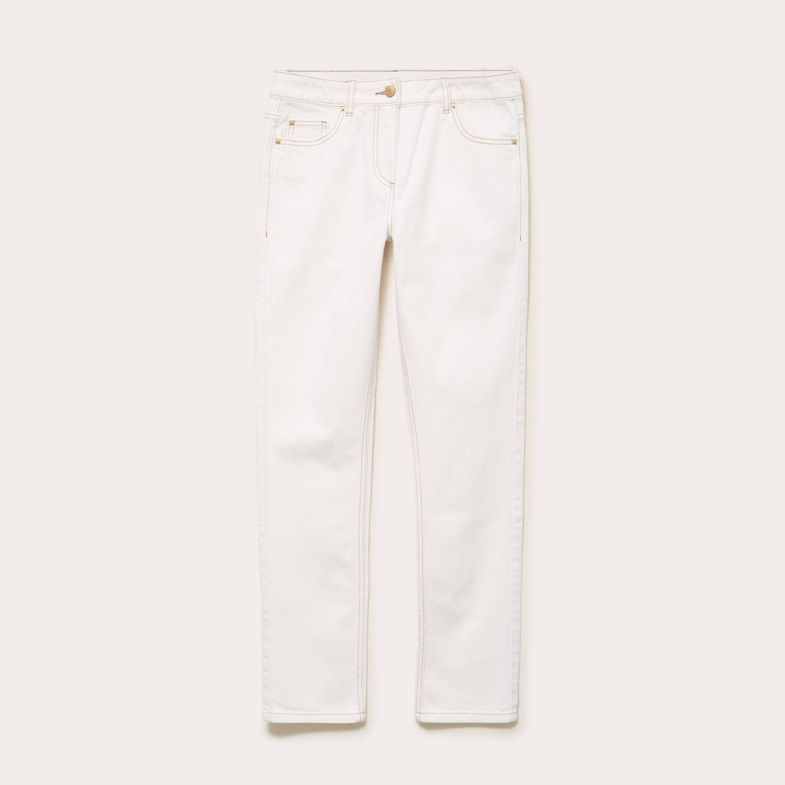 Jean slim taille standard denim blanc femme