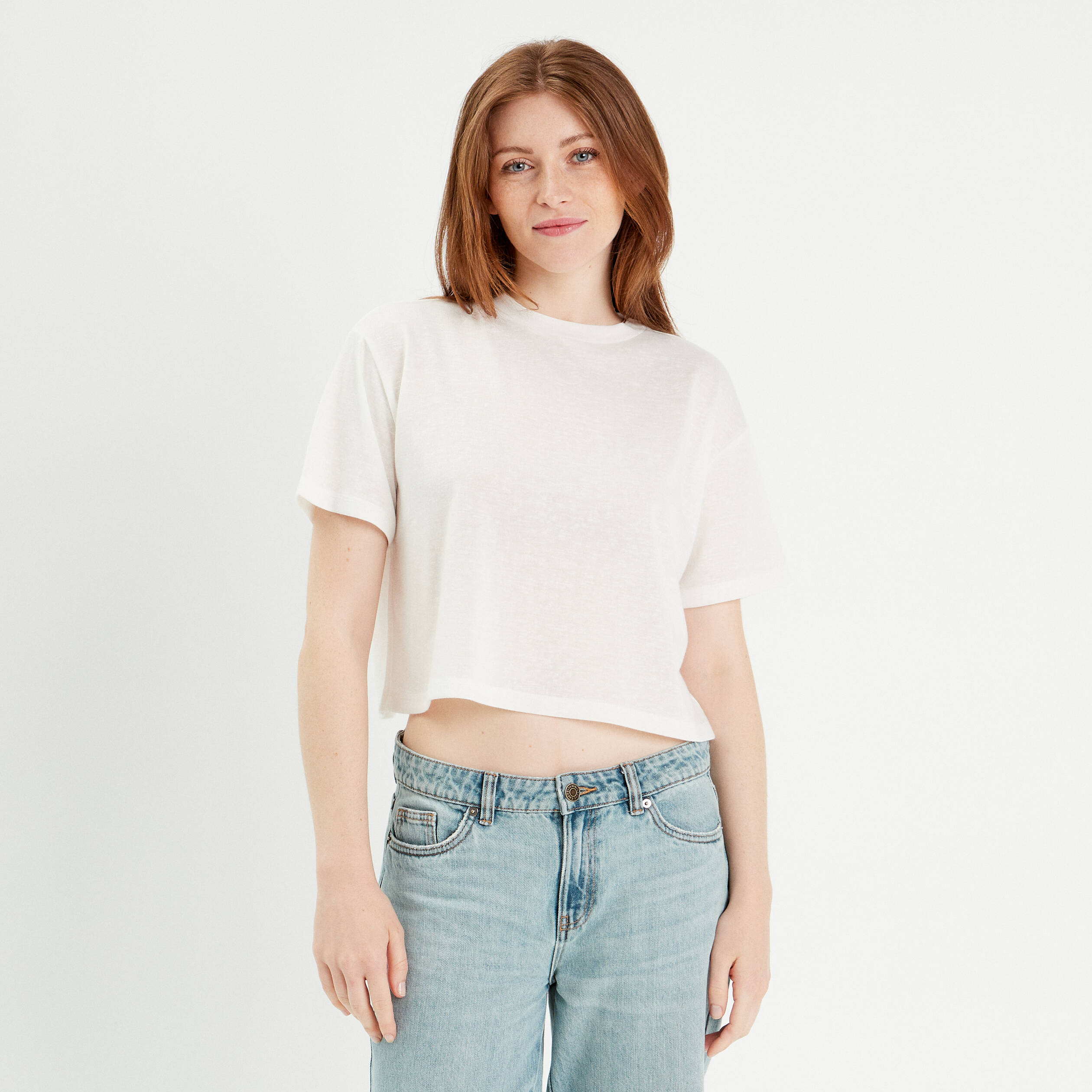 t shirt manches courtes ecru femme T-shirt manches courtes ecru femme