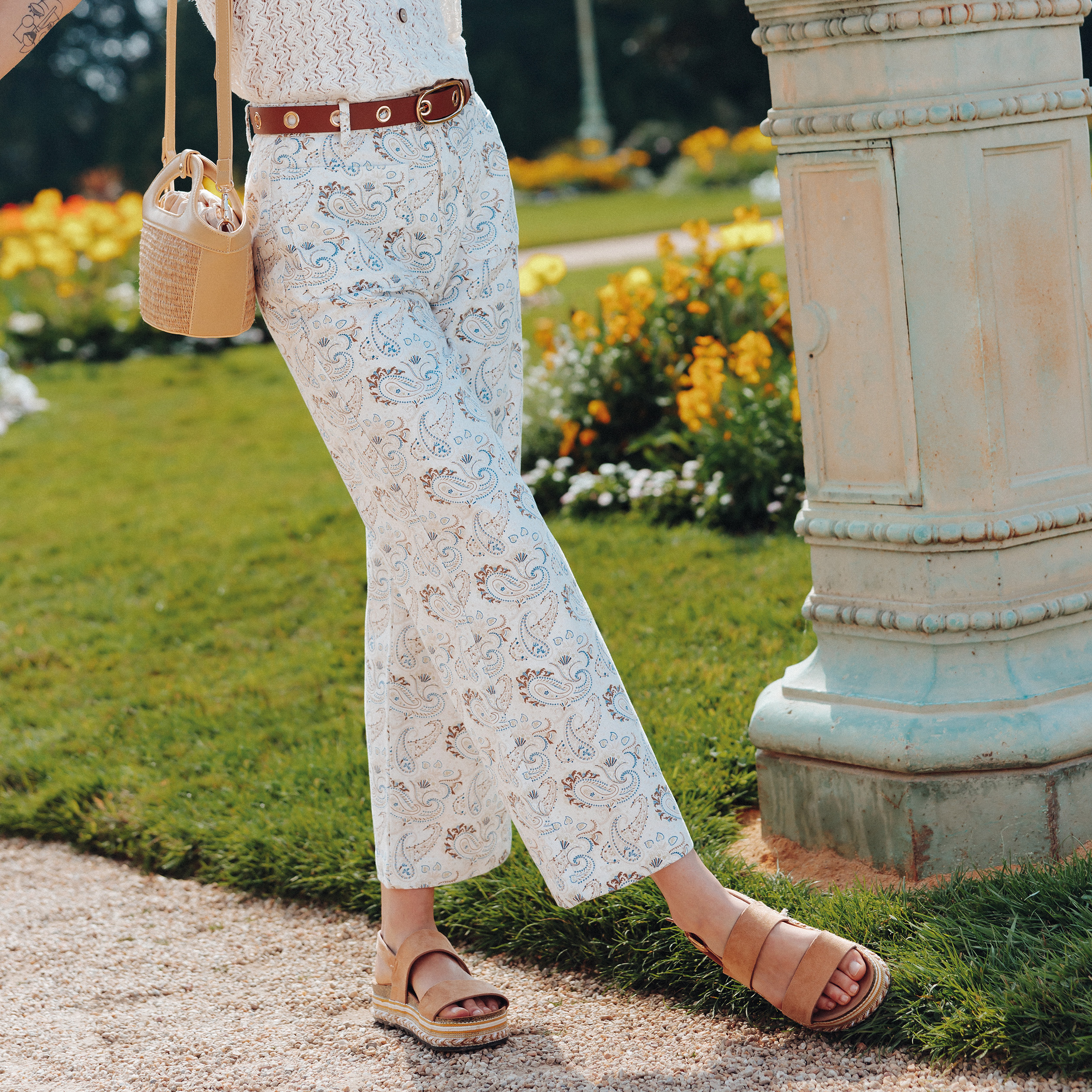 Jeans beige clearance taille haute femme