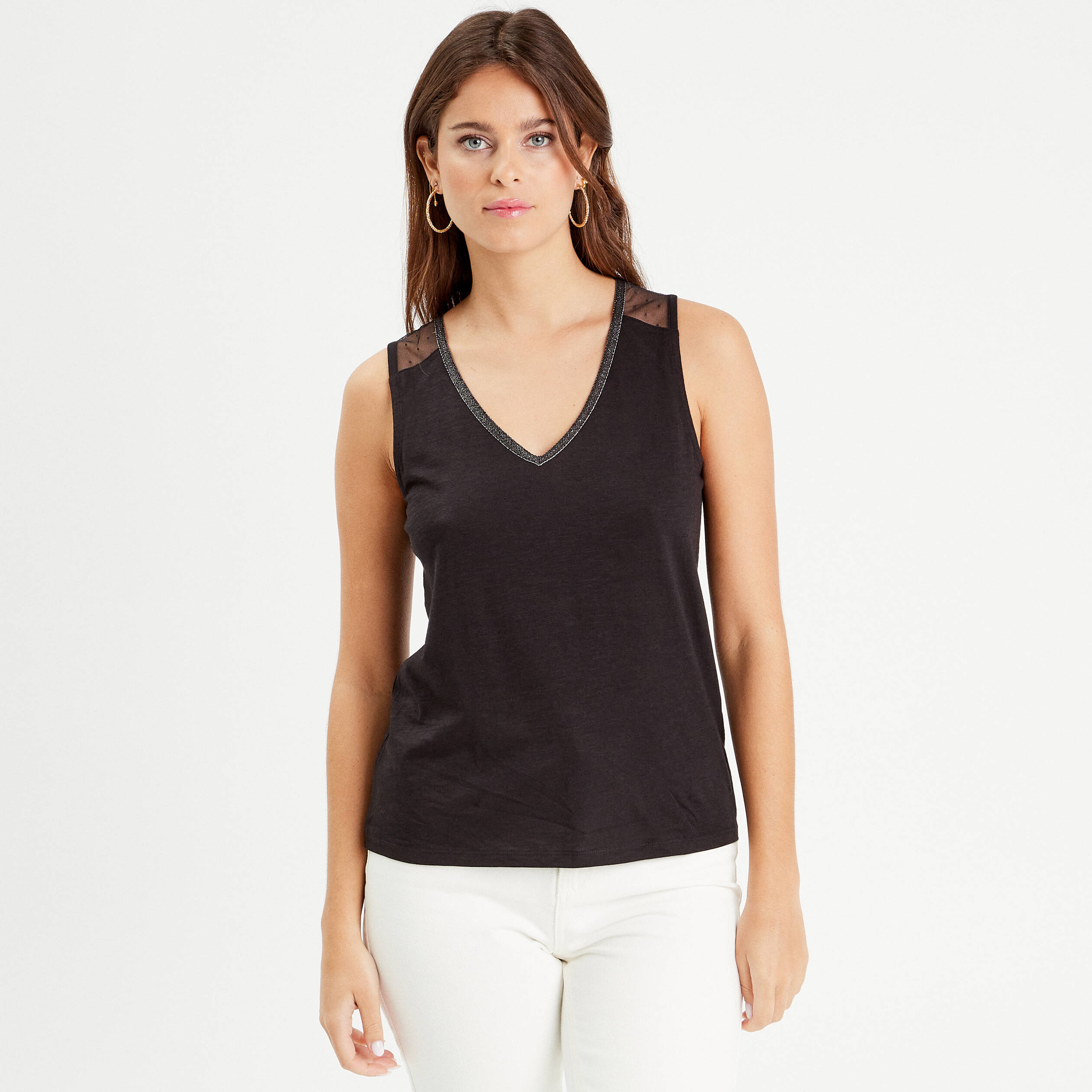 debardeur sans manches noir femme Débardeur sans manches noir femme