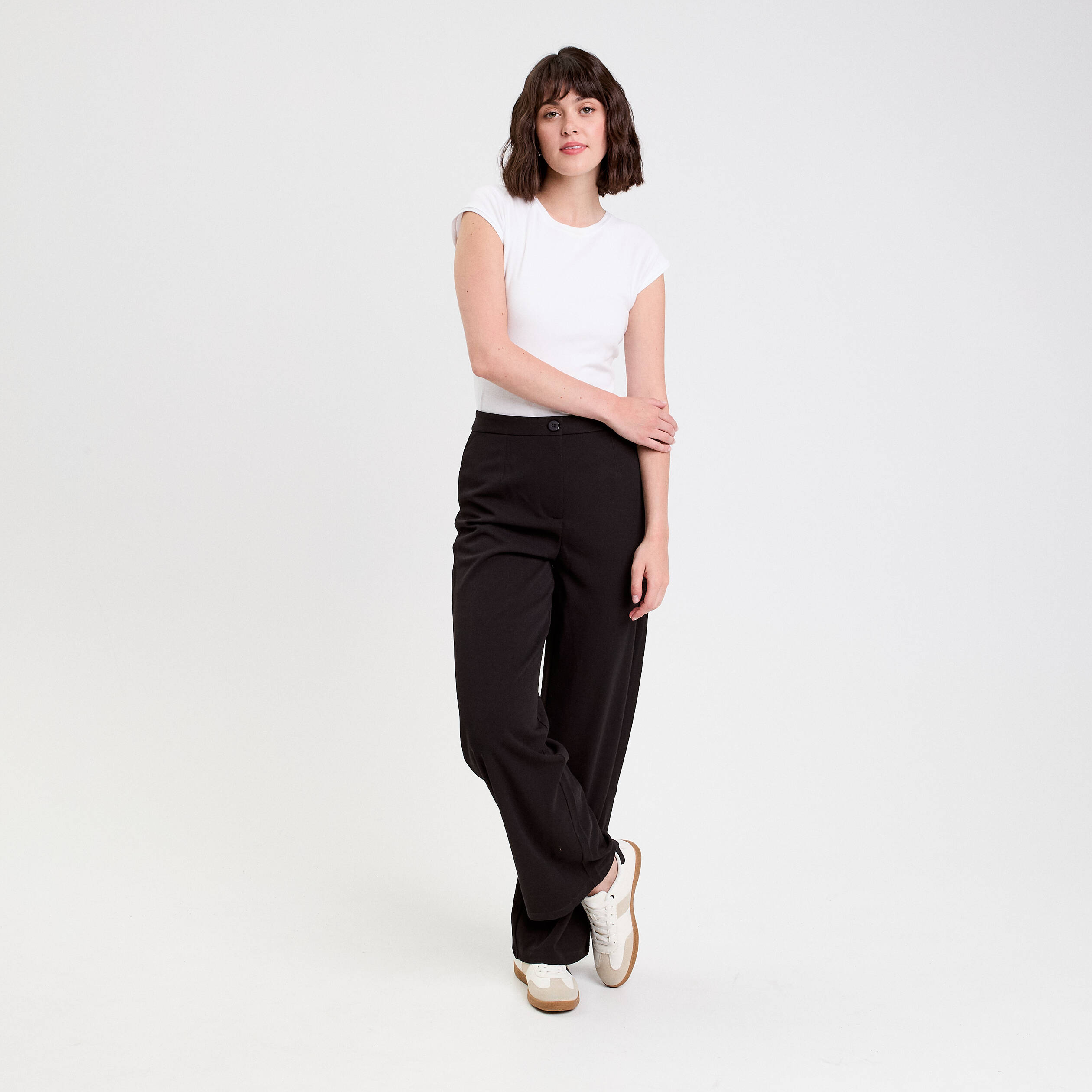 Pantalon large noir femme
