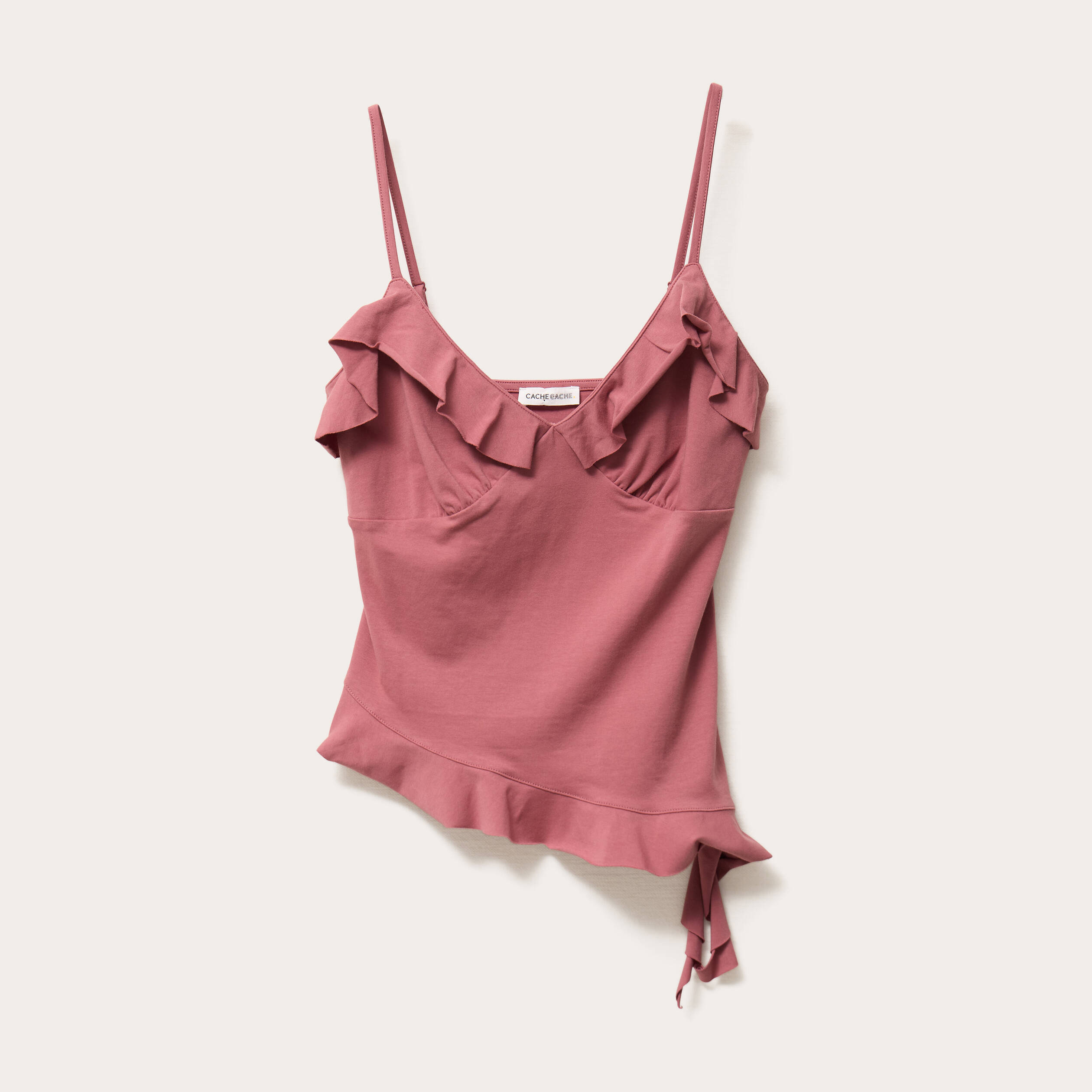 debardeur asymetrique vieux rose femme Débardeur asymétrique vieux rose femme