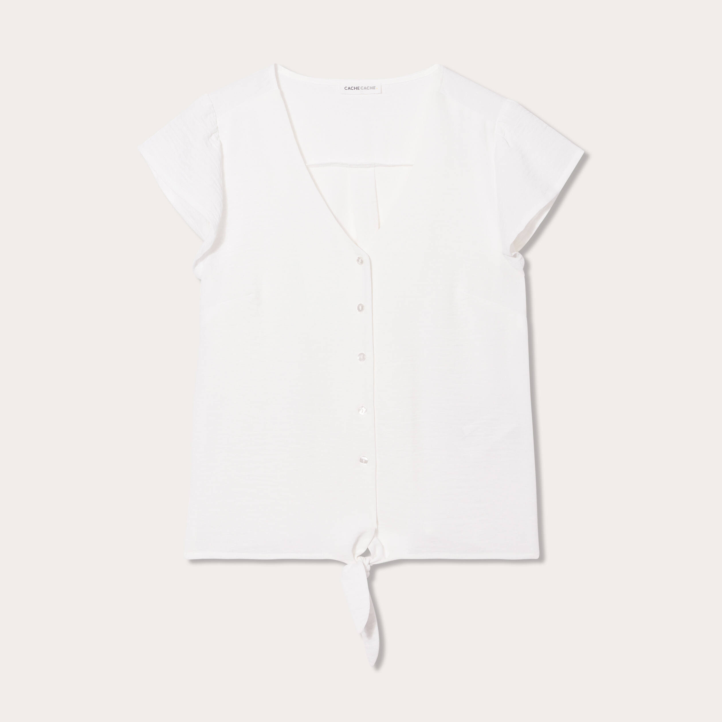Blouse manches courtes ecru femme