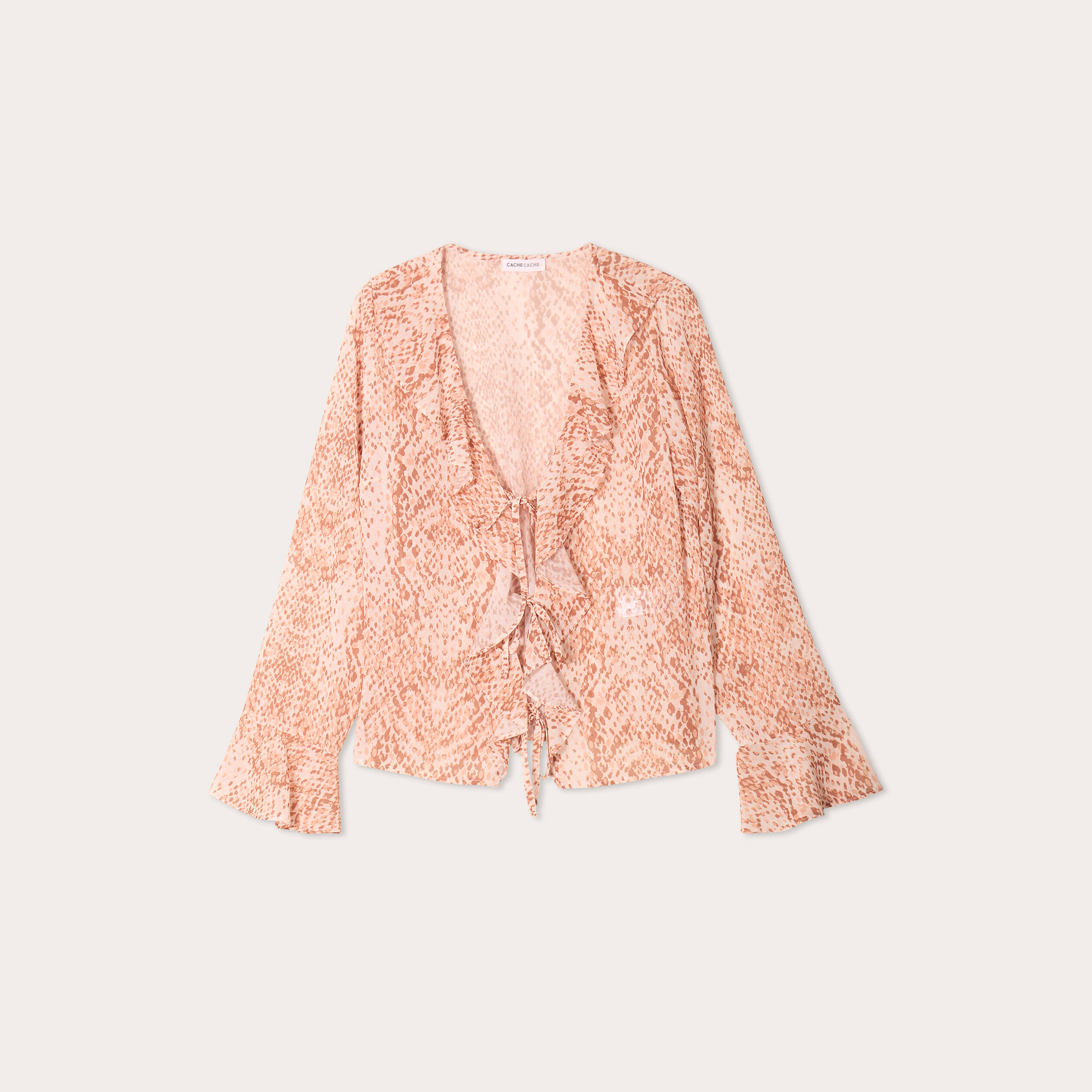 Blouse volants beige femme