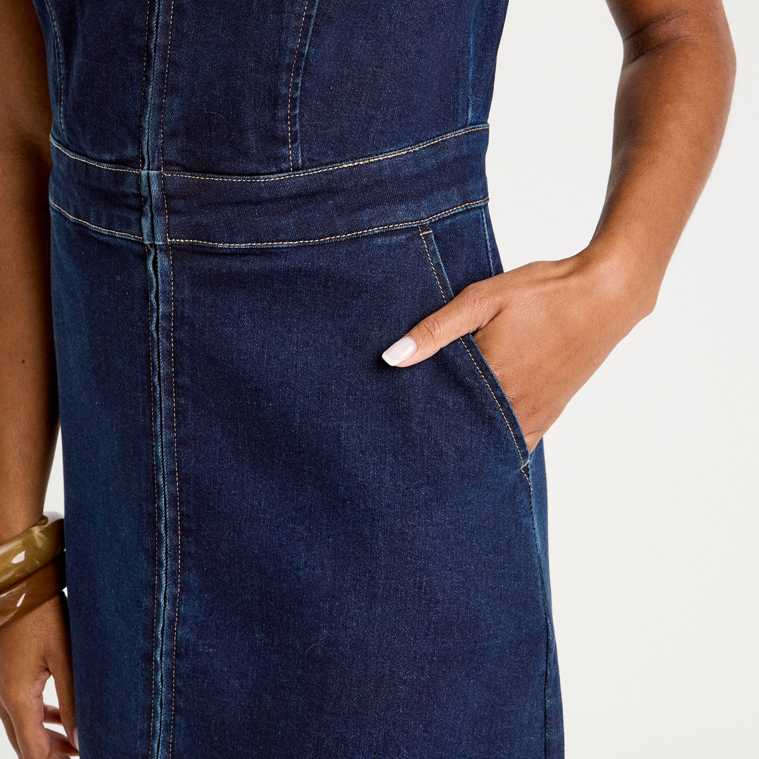 robe droite zippee en jean denim brut femme Robe droite zippée en jean denim brut femme