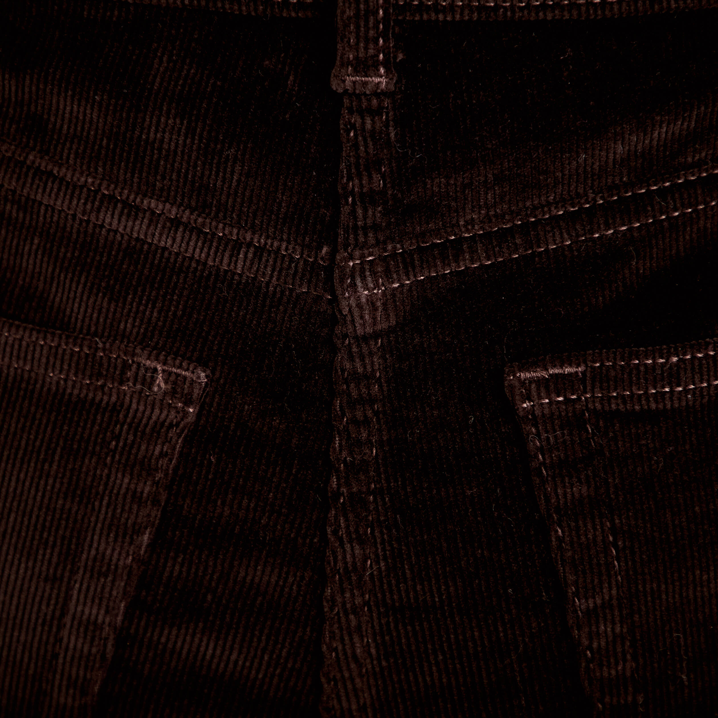Pantalon bootcut taille haute velours marron fonc&eacute; femme