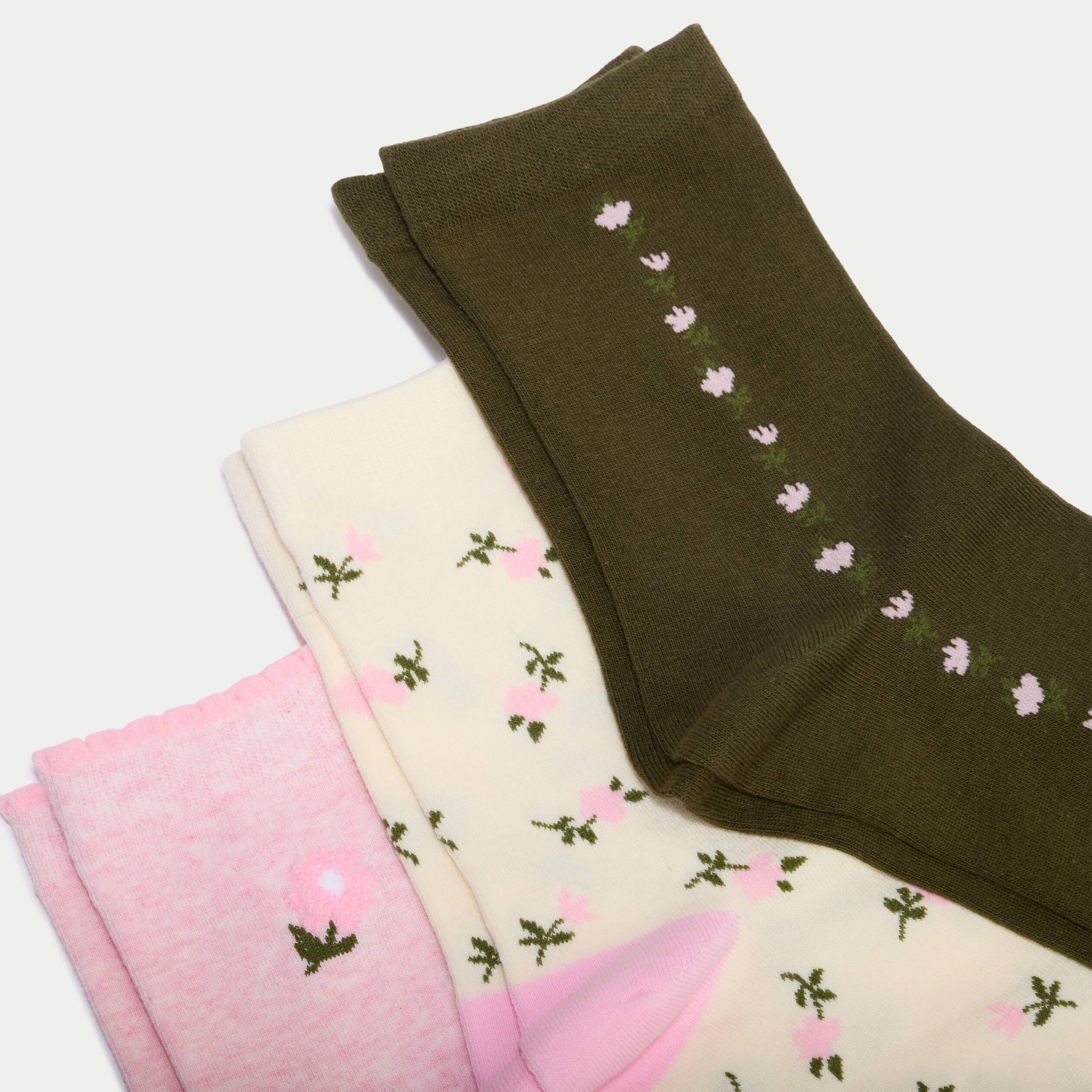 Lot de 3 paires de chaussettes rose clair femme