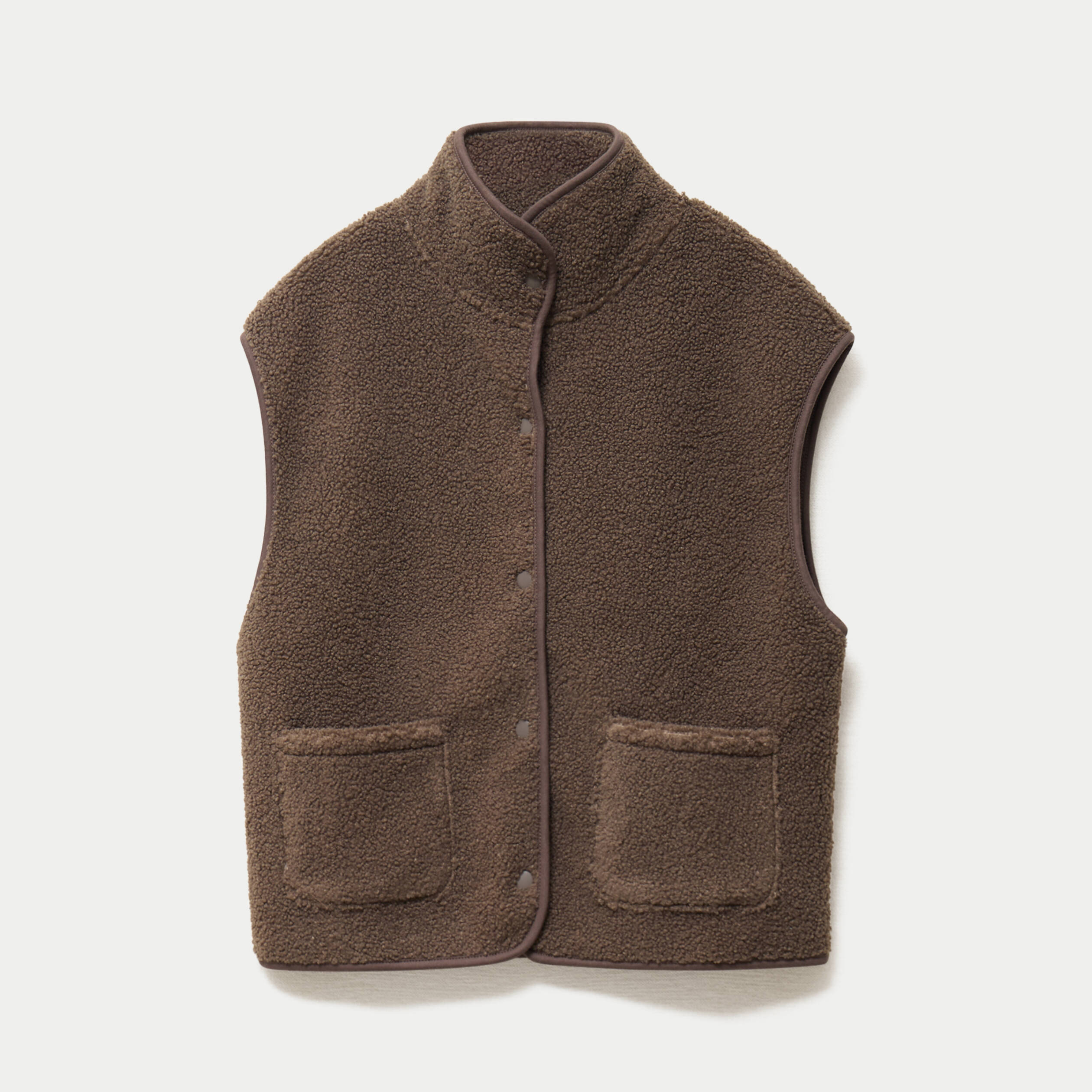 Veste sans manches effet polaire taupe femme