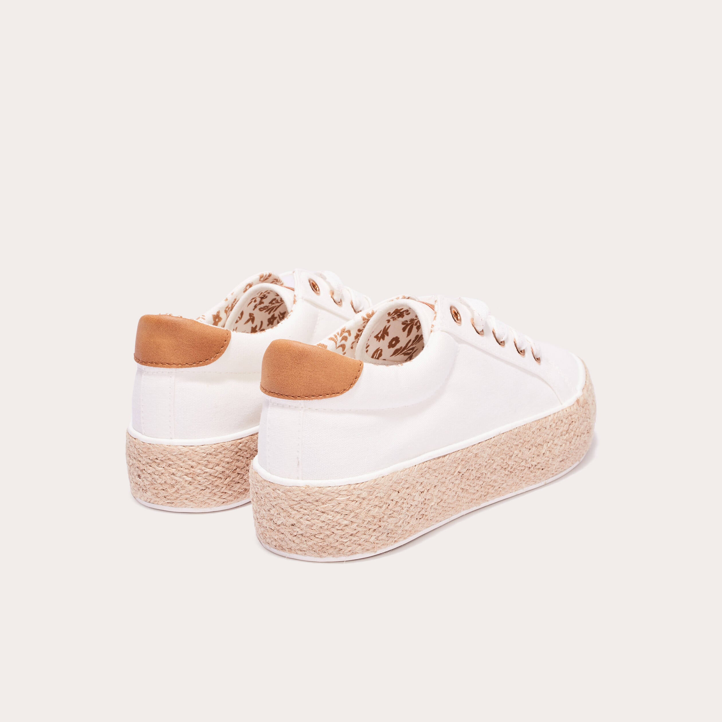 Baskets espadrilles plates ecru femme