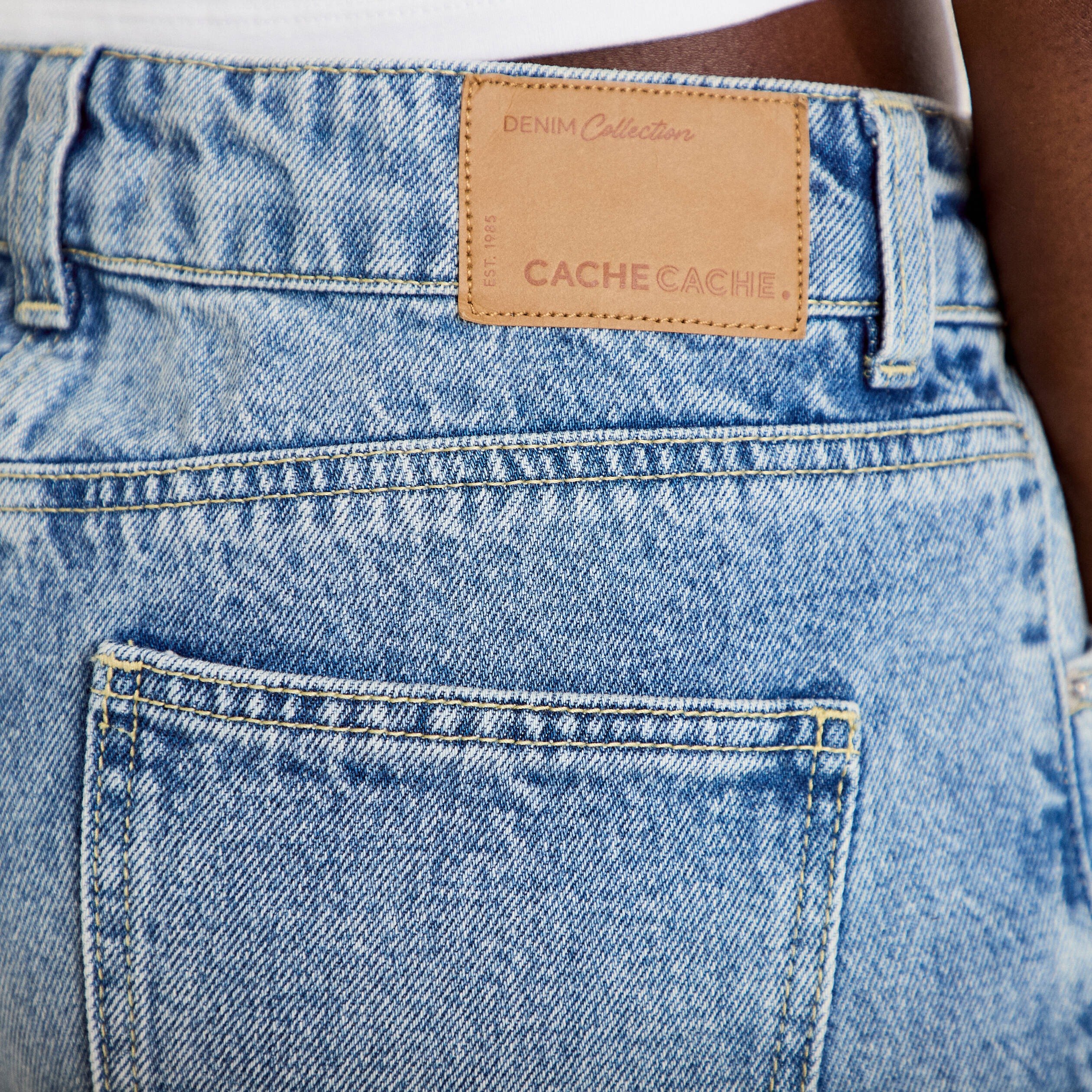 Bermuda en jean denim triple stone femme