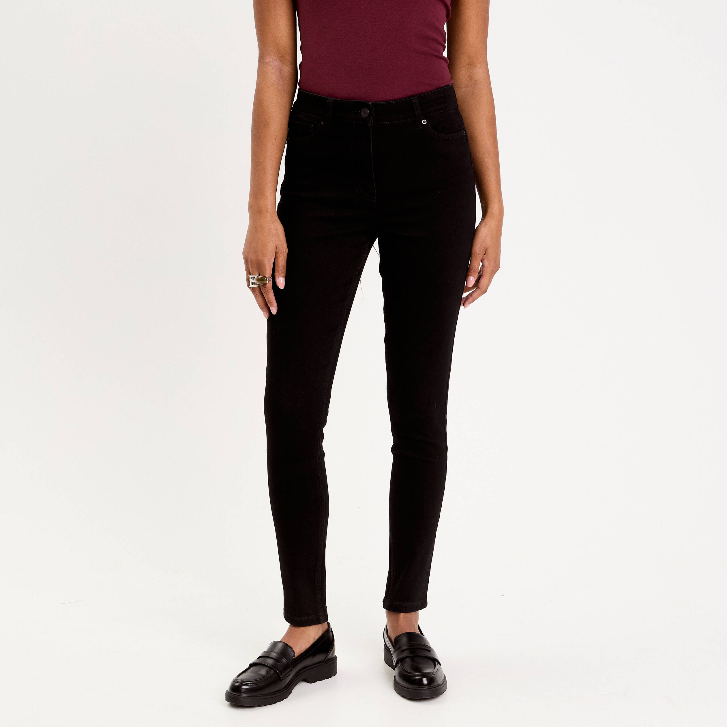 Jeans skinny push-up denim noir femme