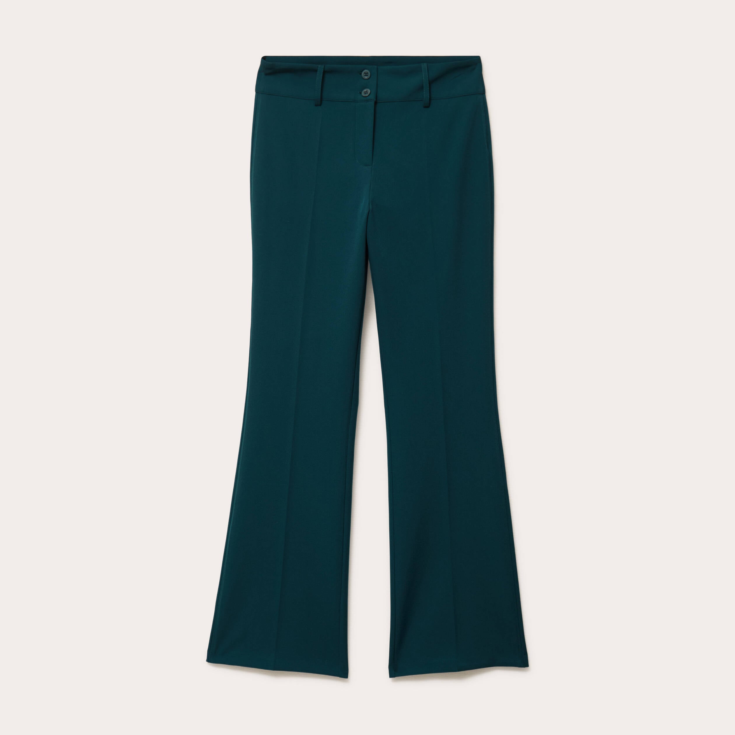 Pantalon flare vert fonc&eacute; femme