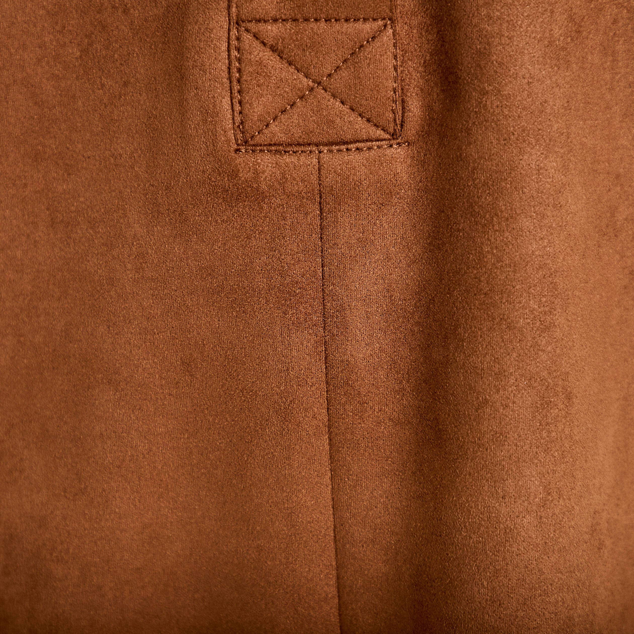 Robe droite 3/4 manches courtes daim marron femme