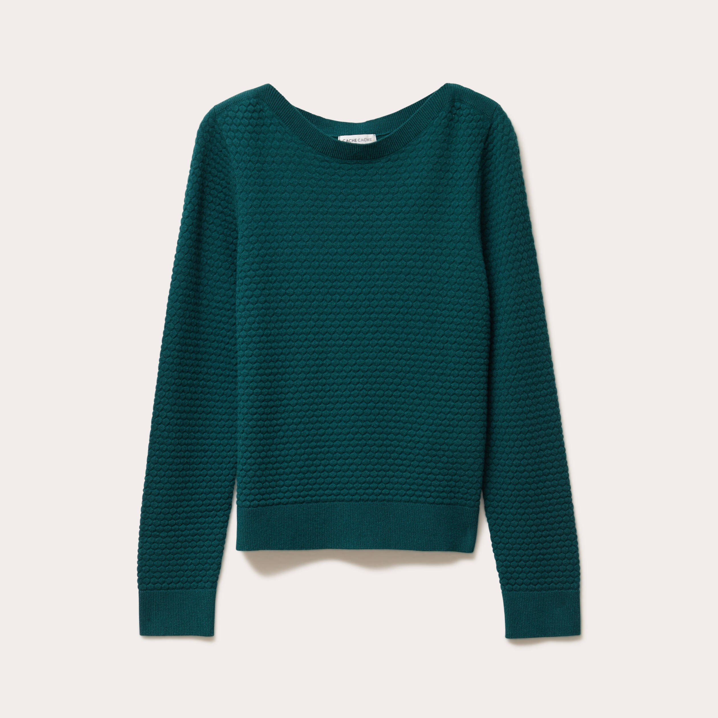 pull col bateau vert fonce femme Pull col bateau vert foncé femme