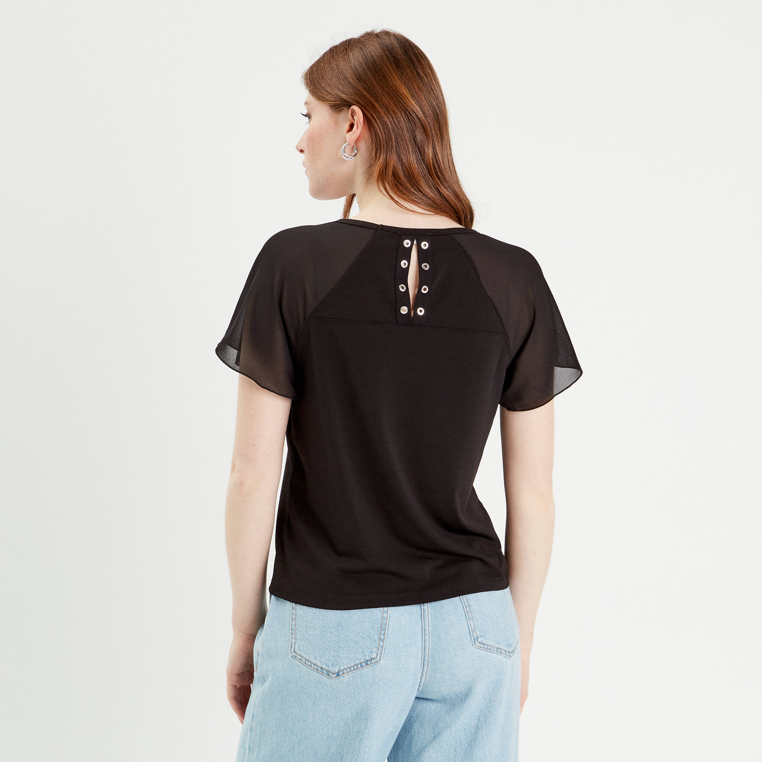 blouse manches courtes noir femme Blouse manches courtes noir femme