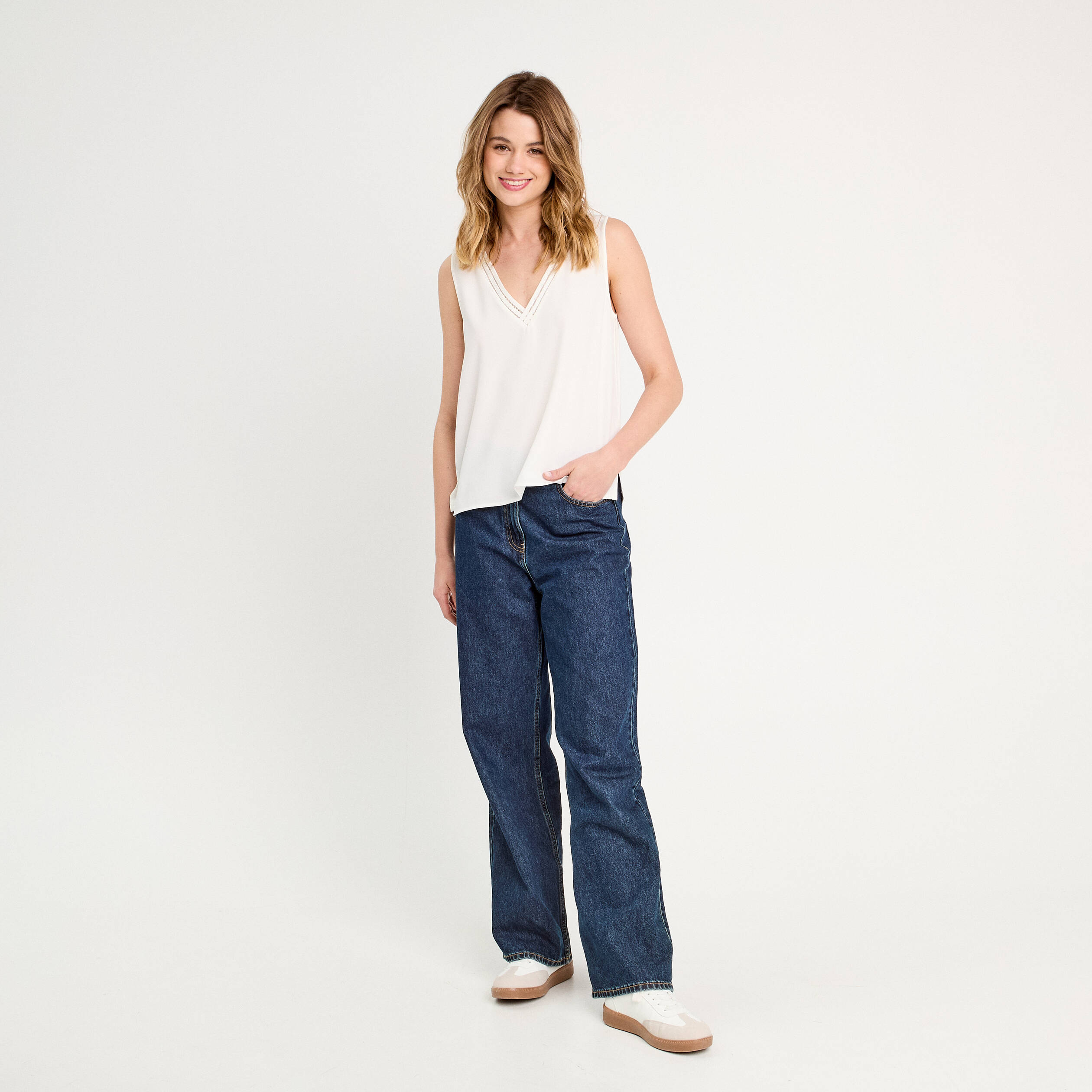 debardeur sans manches ecru femme Débardeur sans manches ecru femme