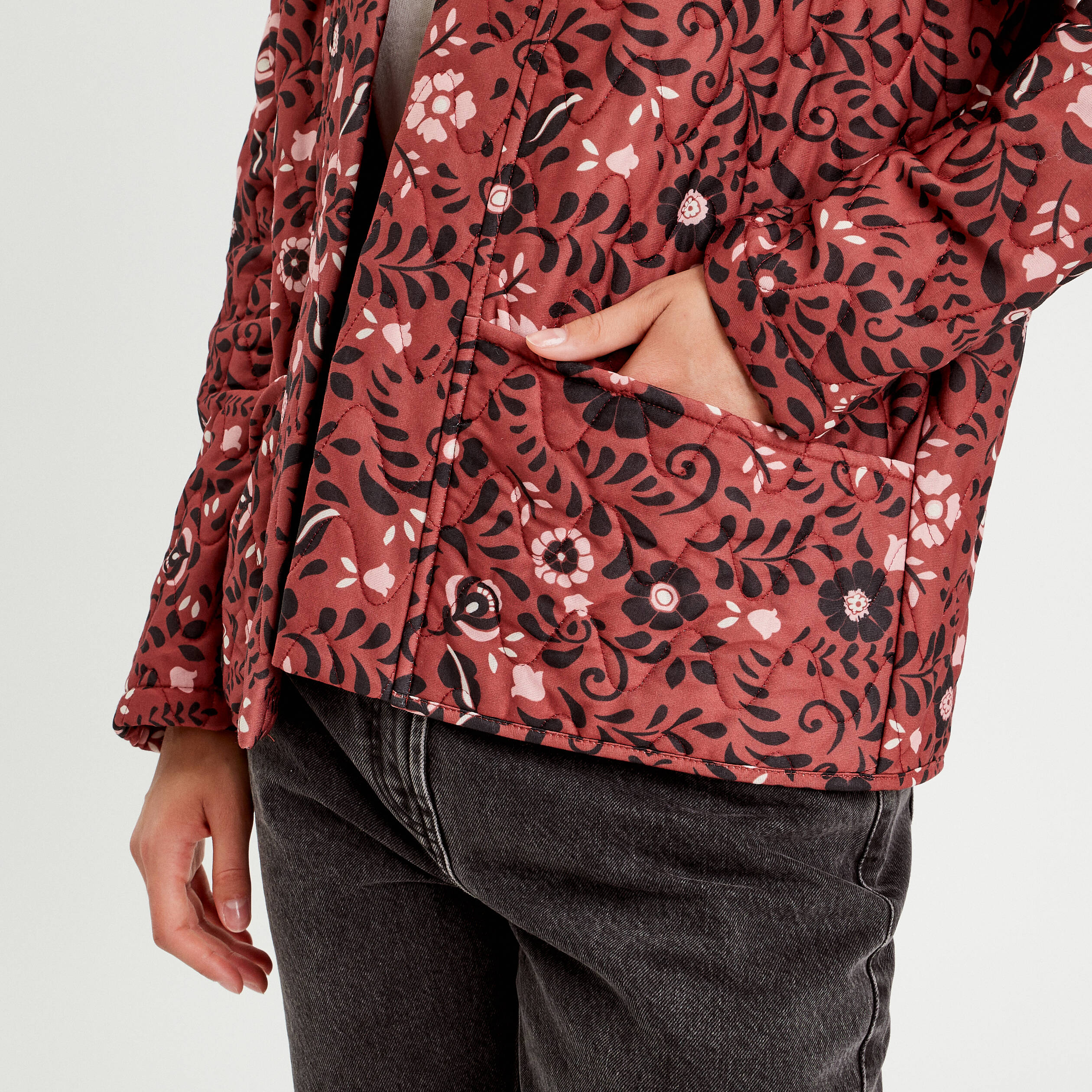 Veste effet matelass&eacute; rose femme