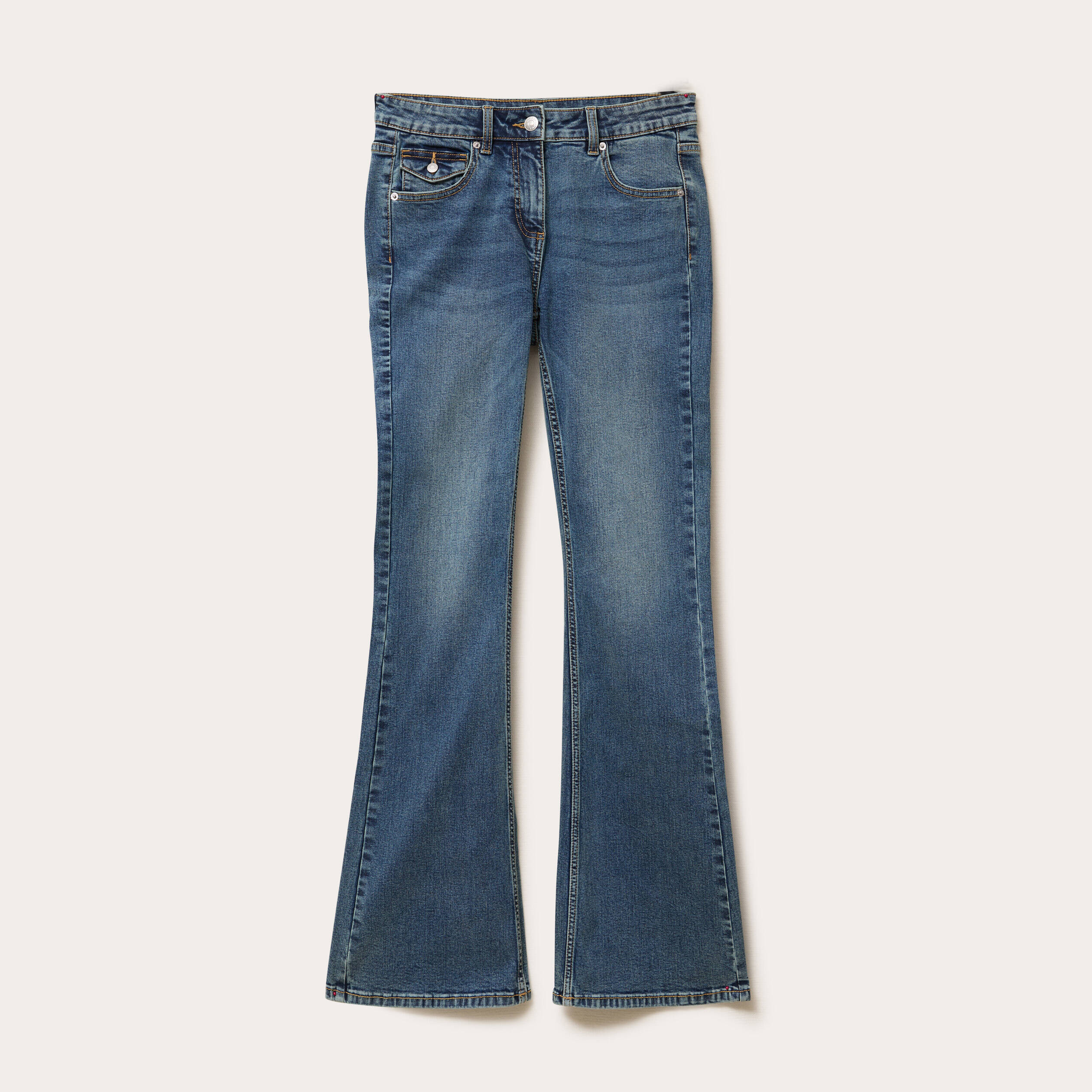 jean flare taille basse denim dirty femme Jean flare taille basse denim dirty femme