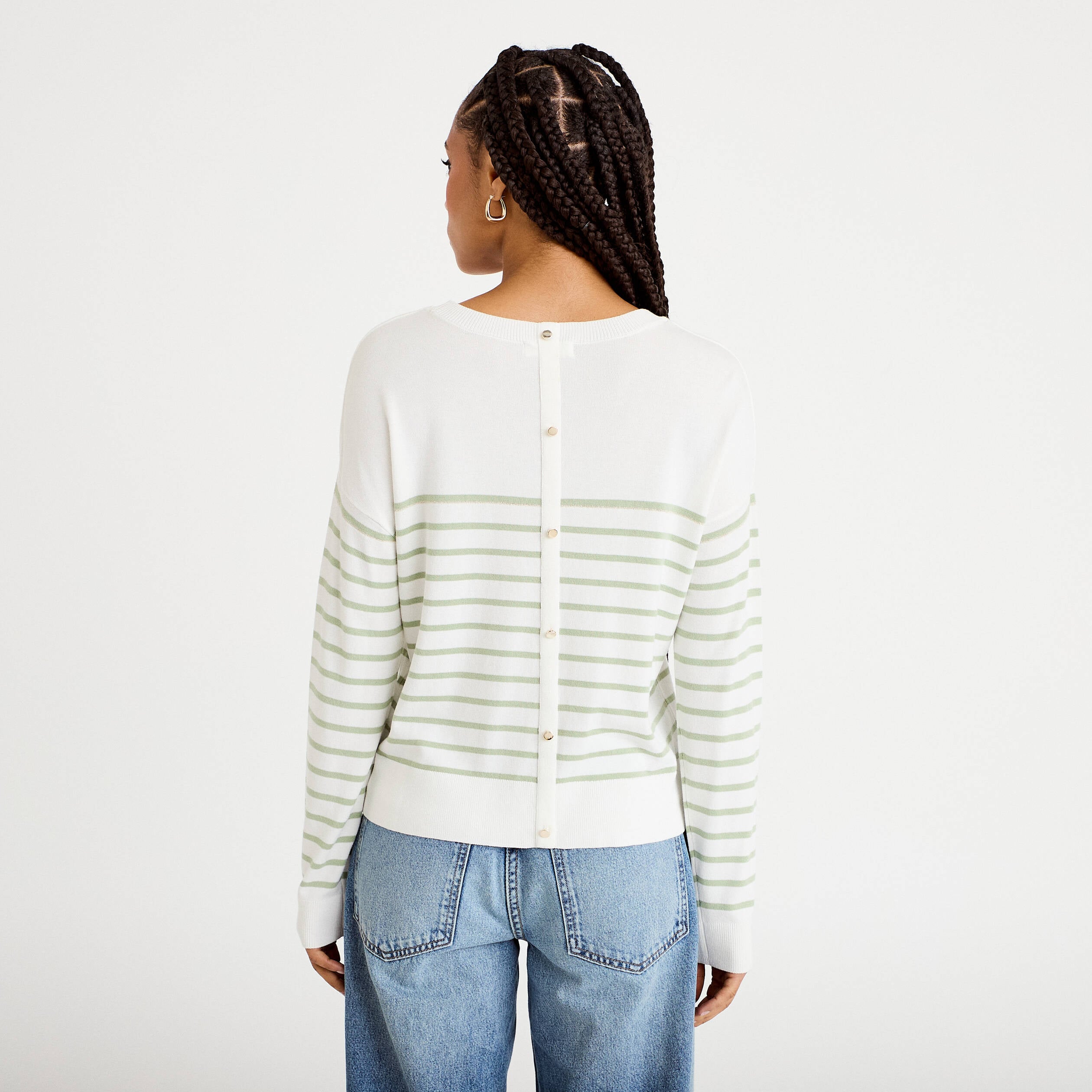 Pull manches longues vert pastel femme