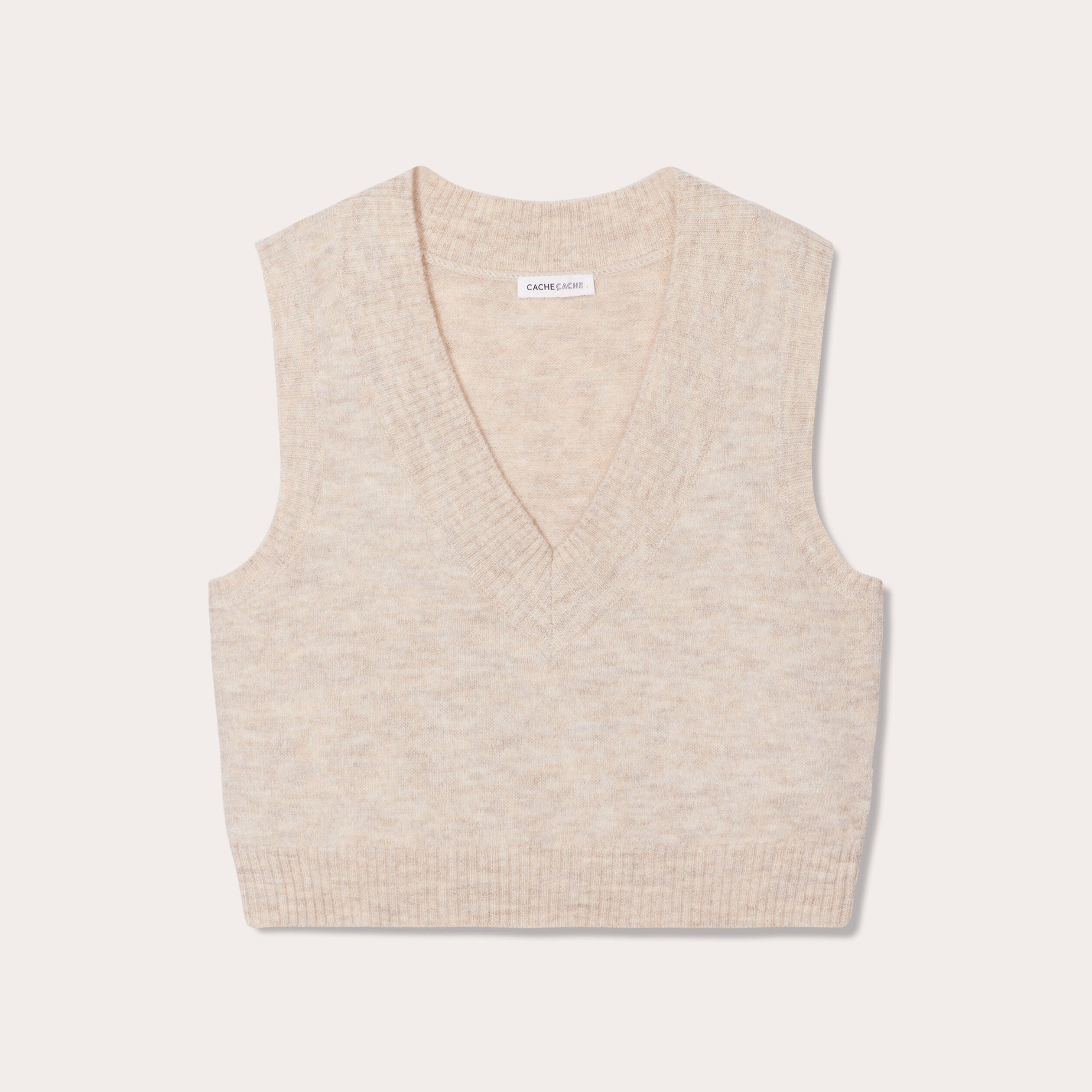 Pull sans manches Femme - Ecru