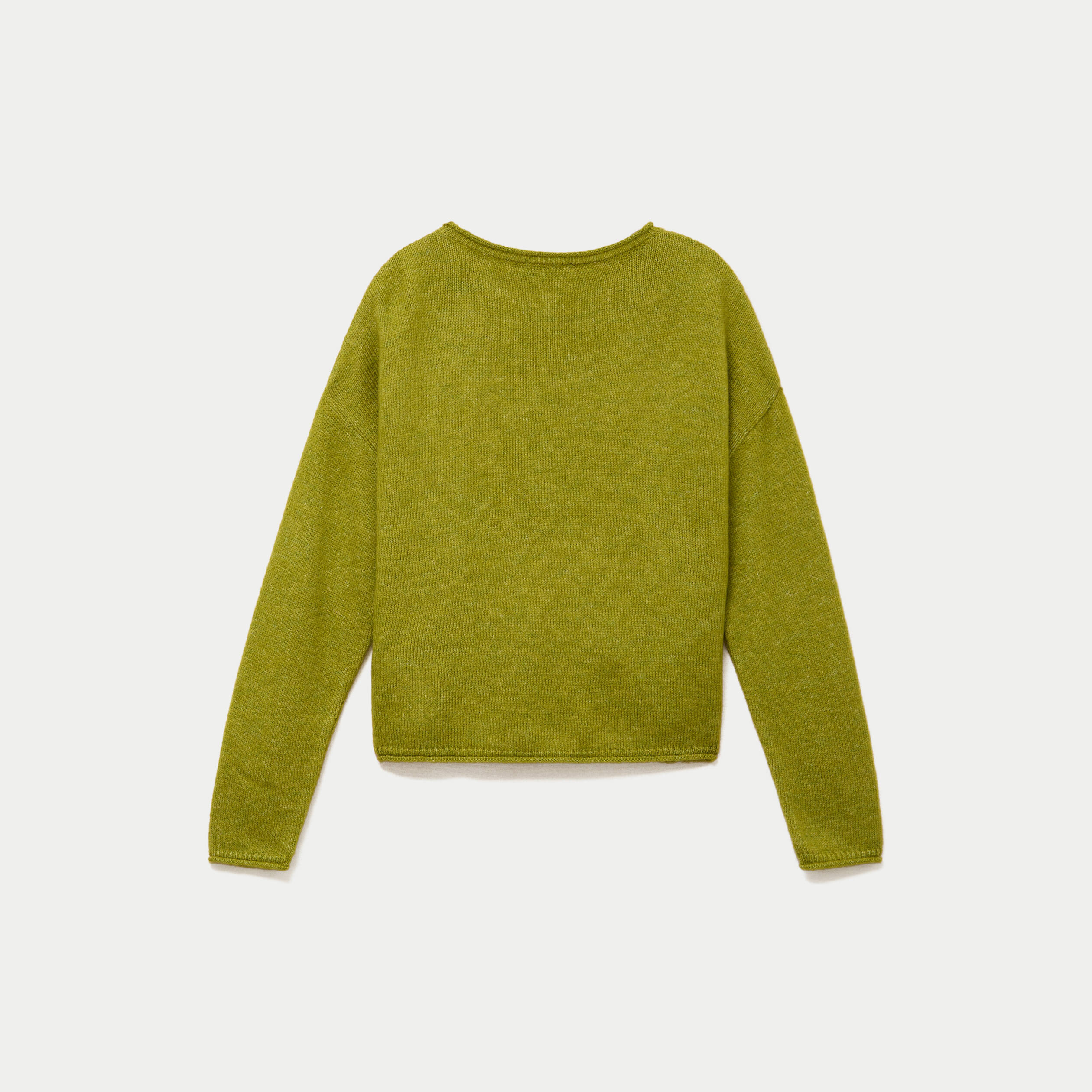 Pull manches longues vert fonc&eacute; femme