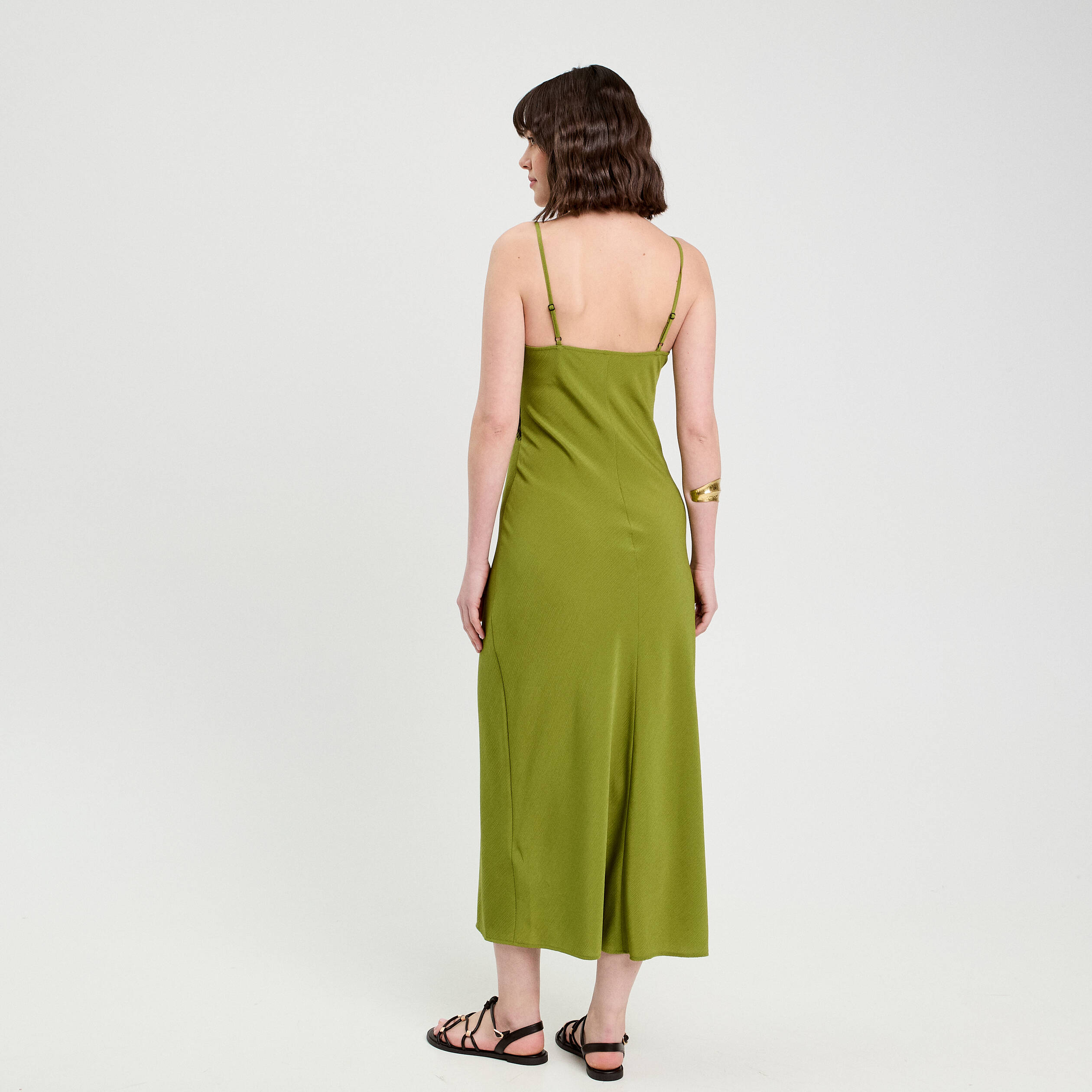 robe longue ajustee dentelle vert fonce femme Robe longue ajustée dentelle vert foncé femme