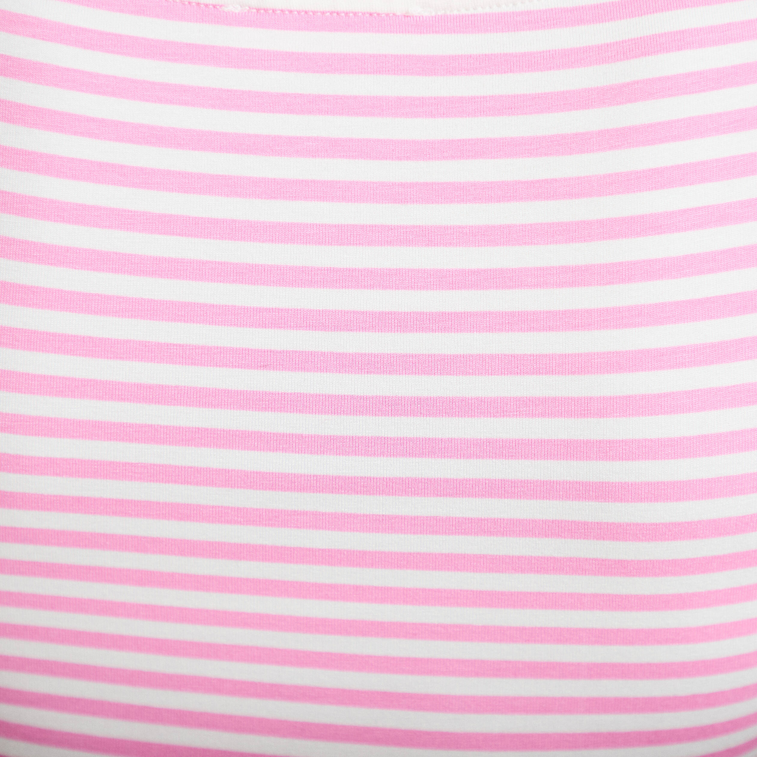 Top ajust&eacute; col bateau manches courtes rose clair femme