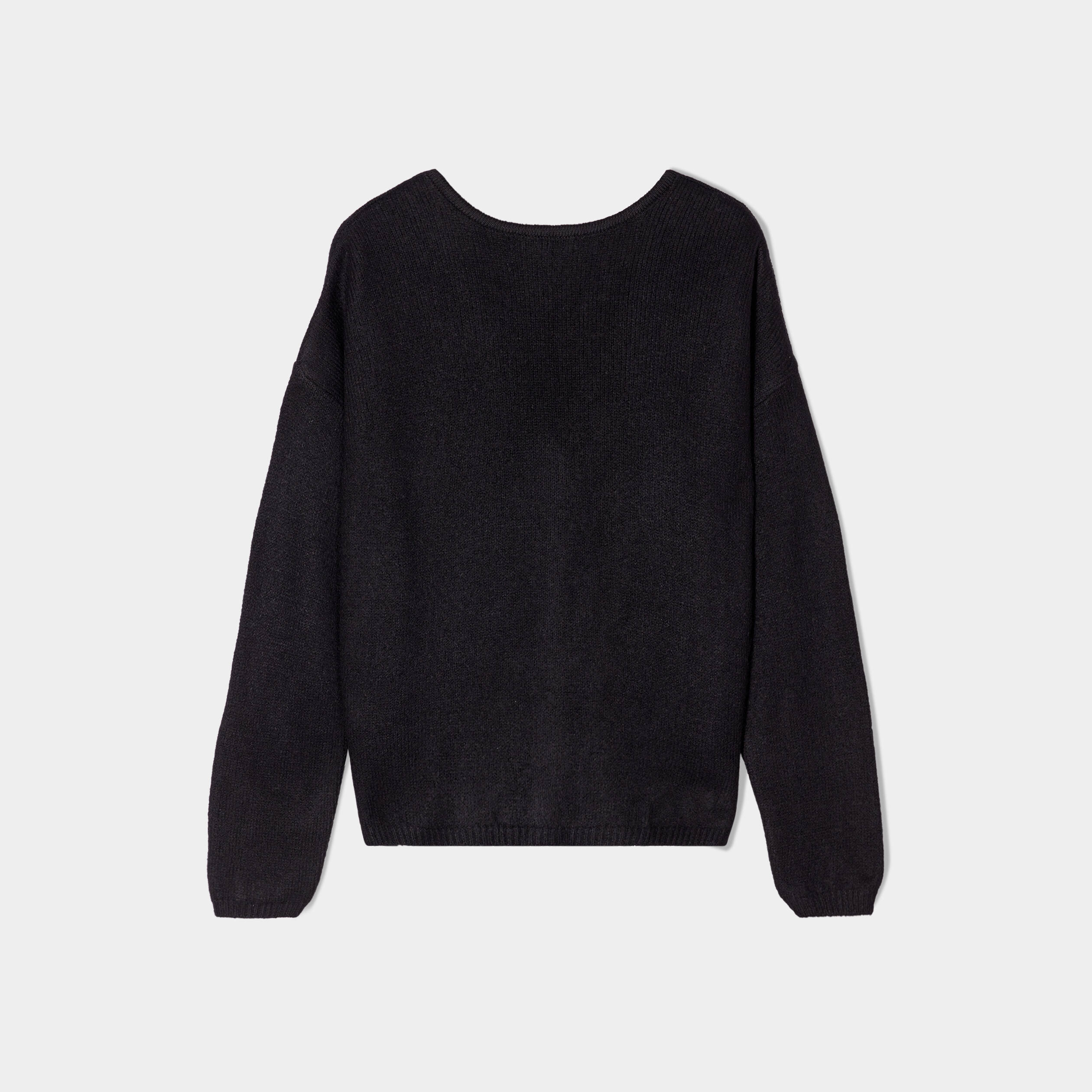 Gilet boutonn&eacute; avec col en V noir femme