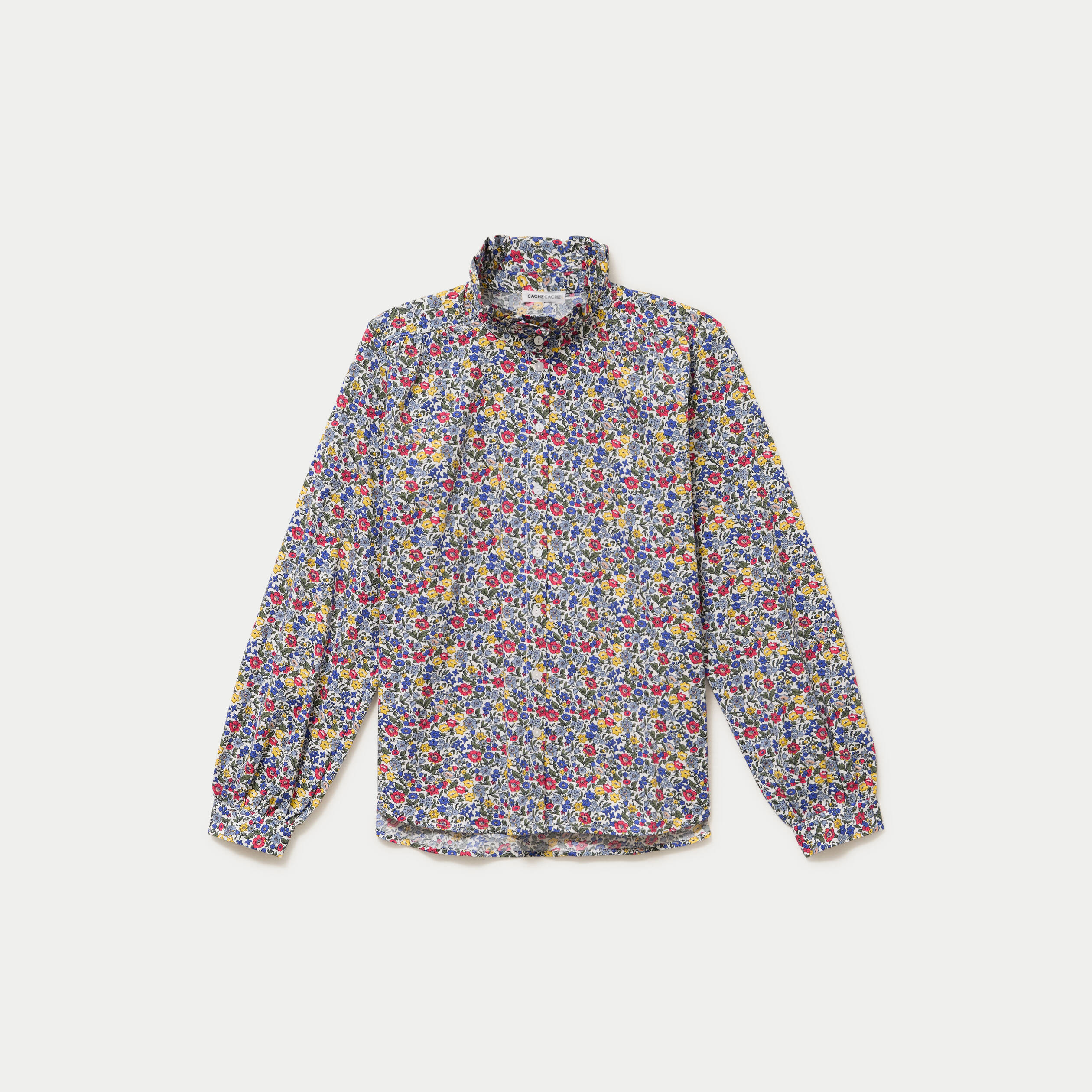 Chemise droite manches longues blanc femme