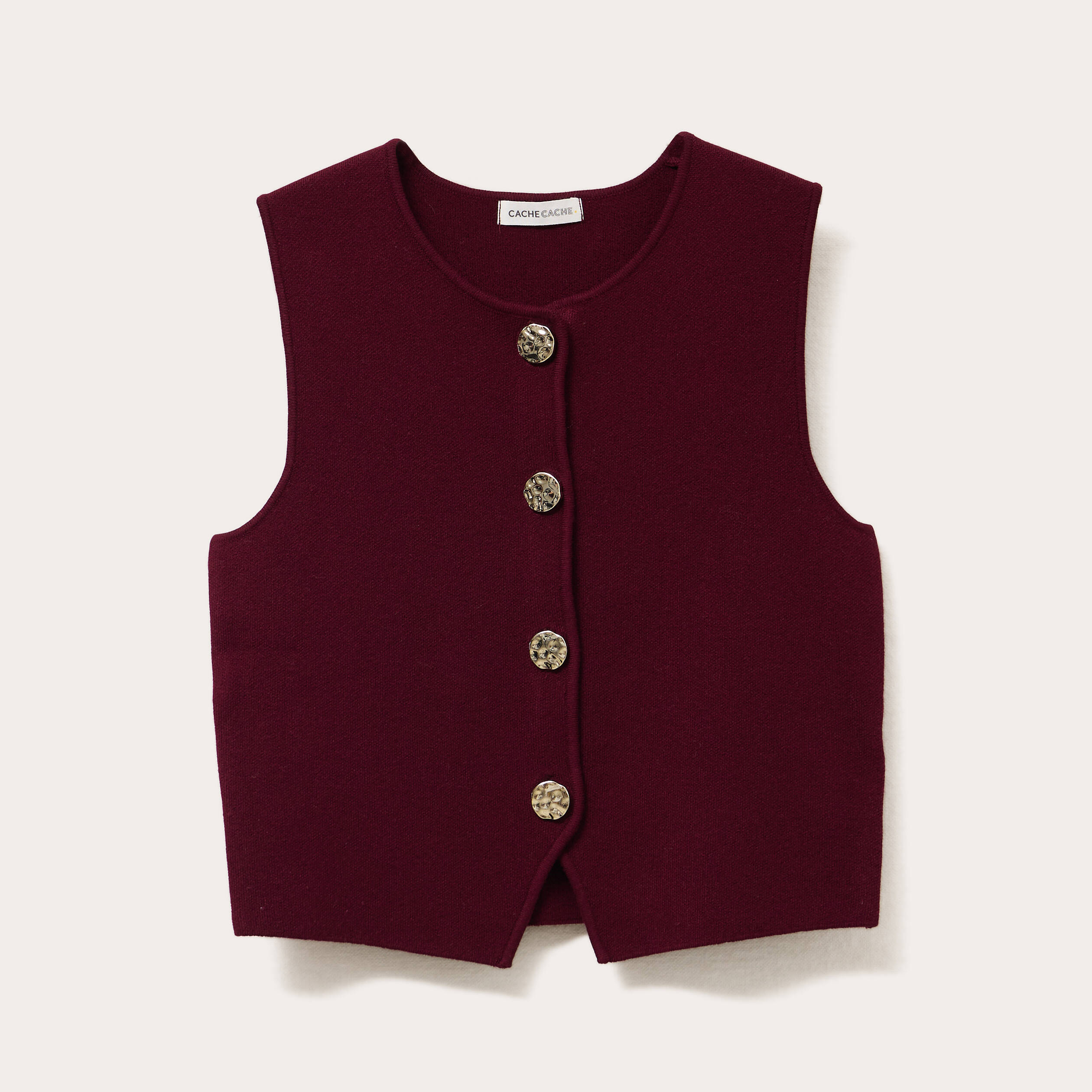 gilet sans manches cropped violet fonce femme Gilet sans manches cropped violet foncé femme