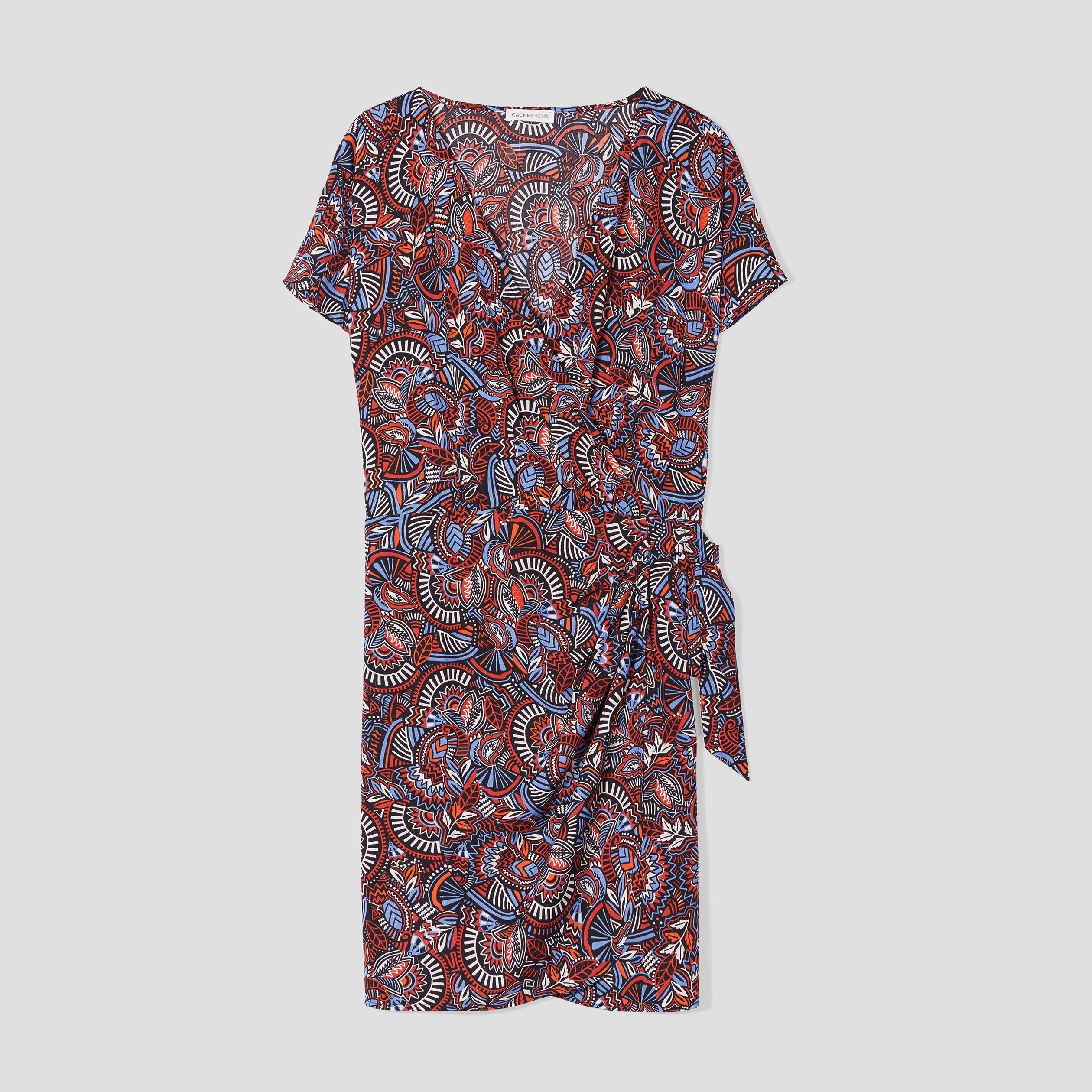 robe portefeuille avec noeud noir femme Robe portefeuille avec noeud noir femme