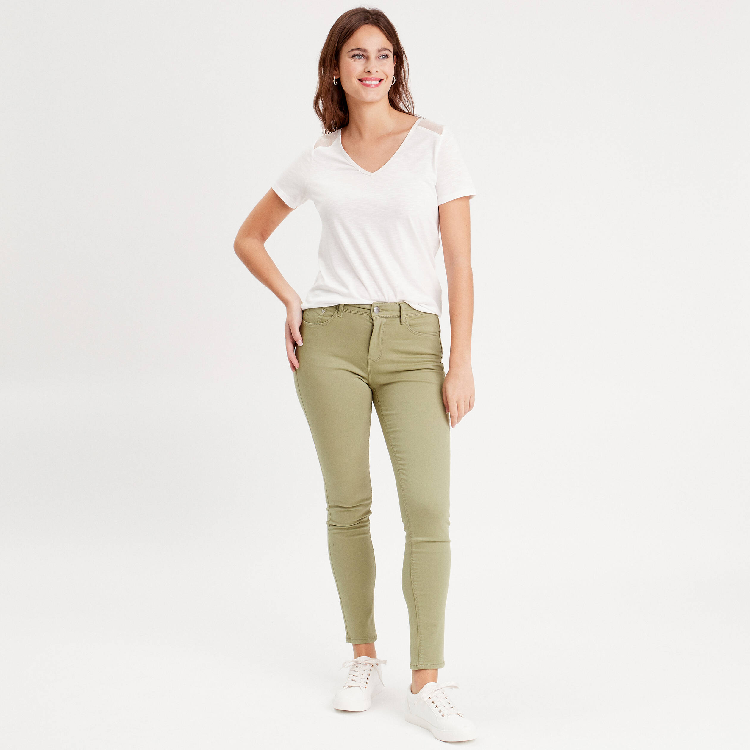 Jeans femme on sale vert kaki