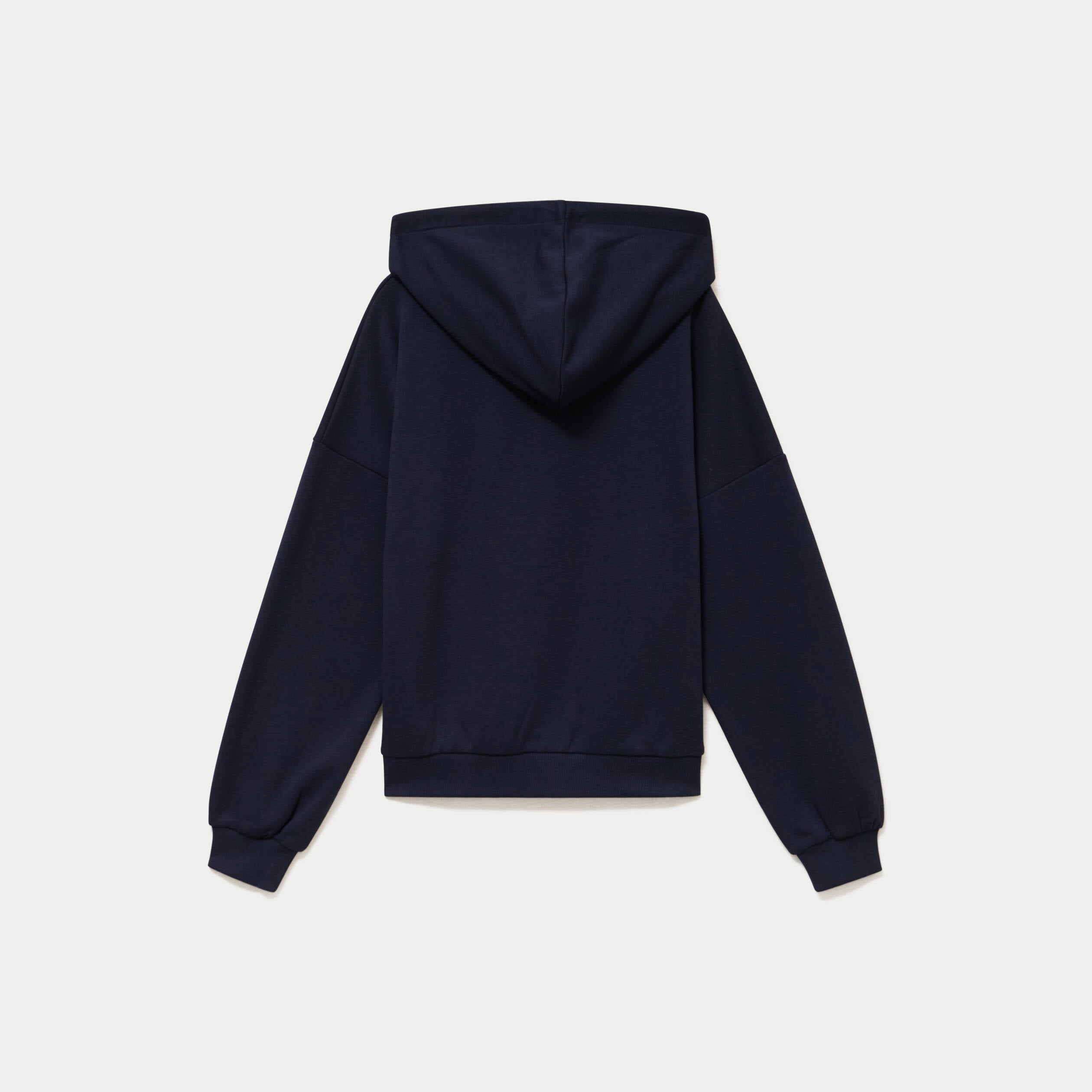 Sweat &agrave; capuche brod&eacute; manches longues bleu femme
