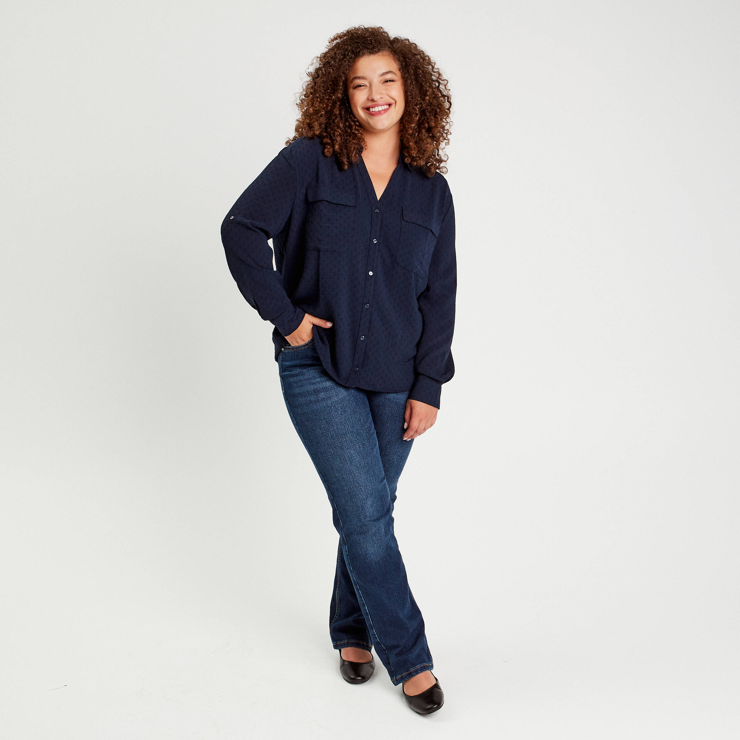 chemise manches longues bleu marine femme Chemise manches longues bleu marine femme
