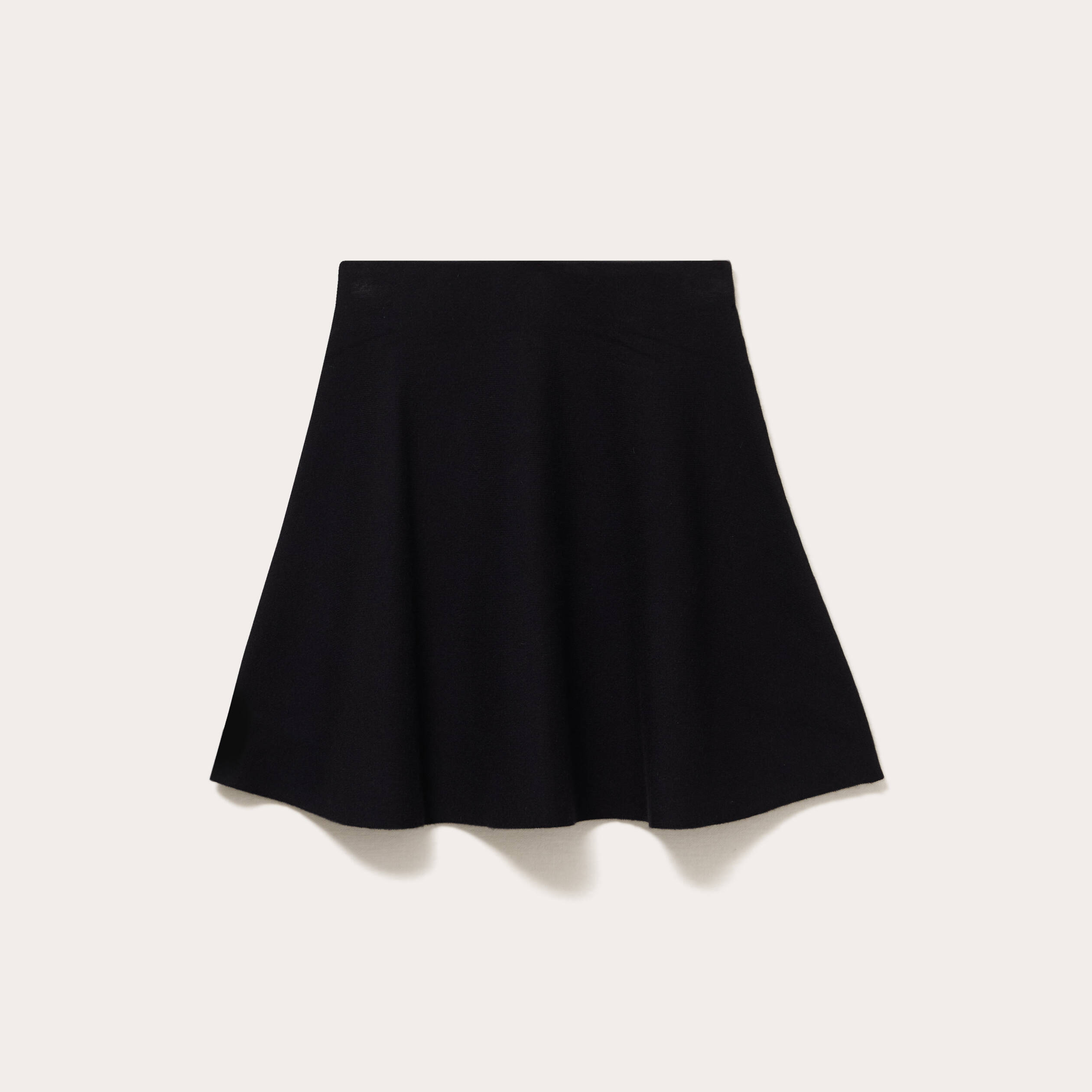 Jupe &eacute;vas&eacute;e en maille noir femme