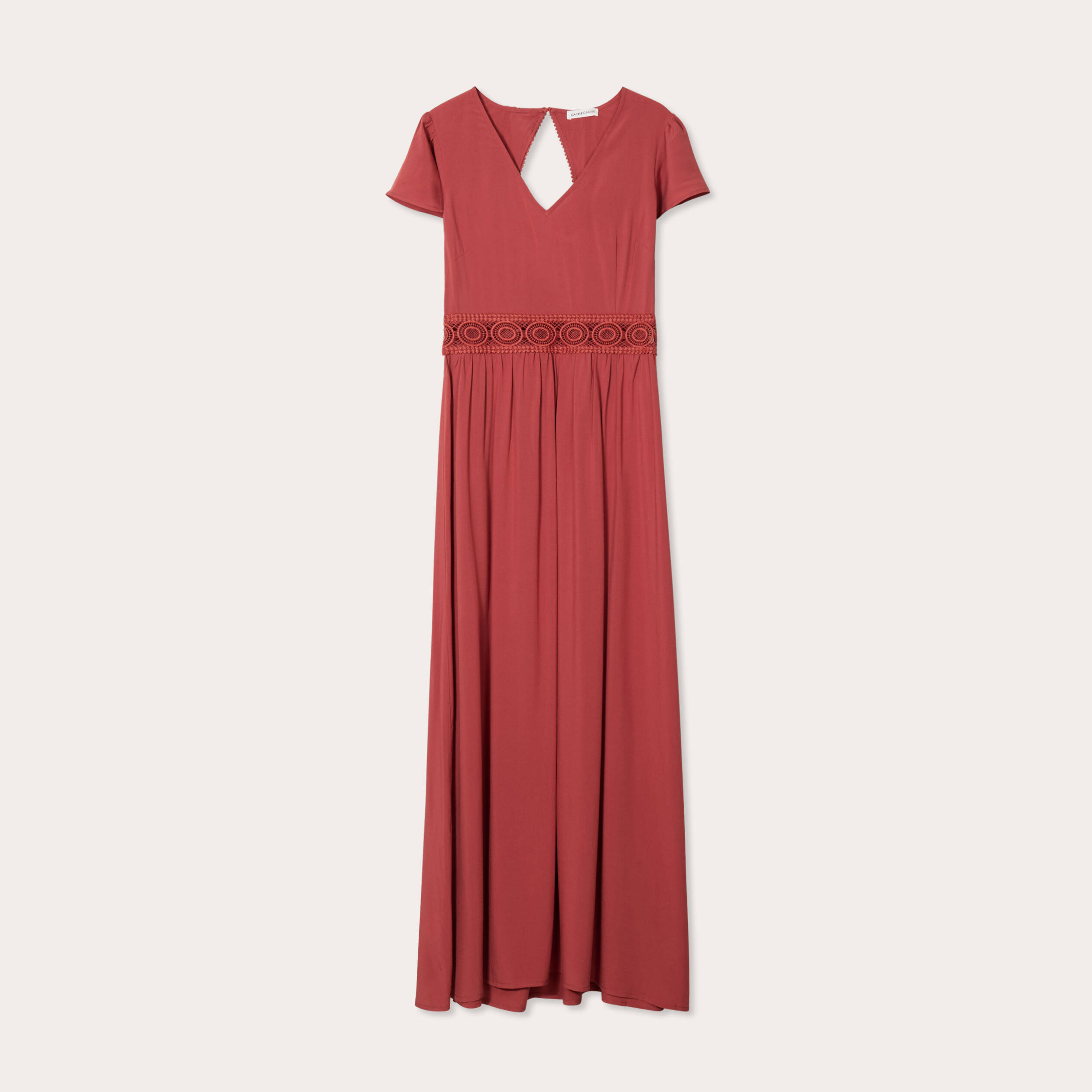 robe longue evasee vieux rose femme Robe longue évasée vieux rose femme