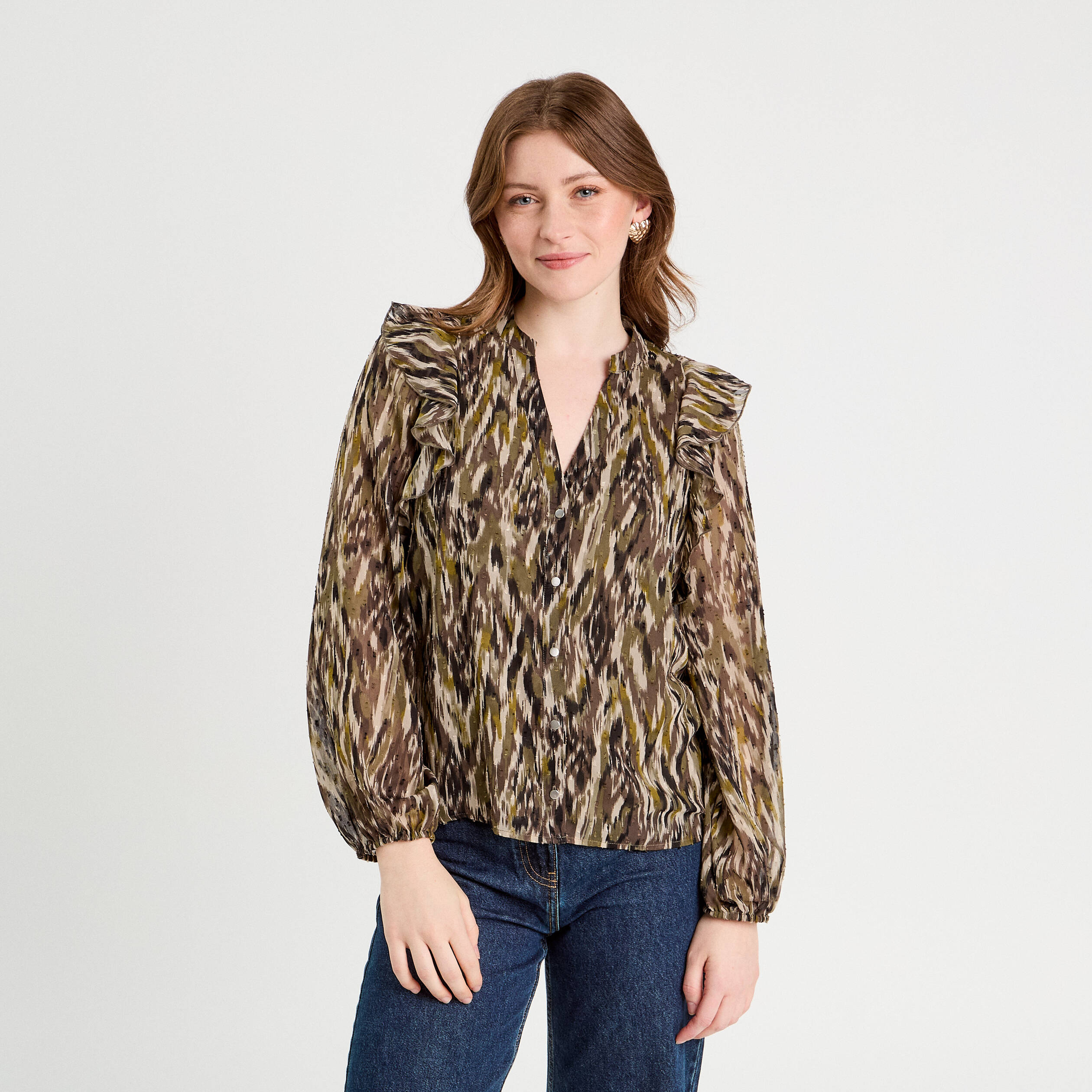blouse manches longues vert kaki femme Blouse manches longues vert kaki femme