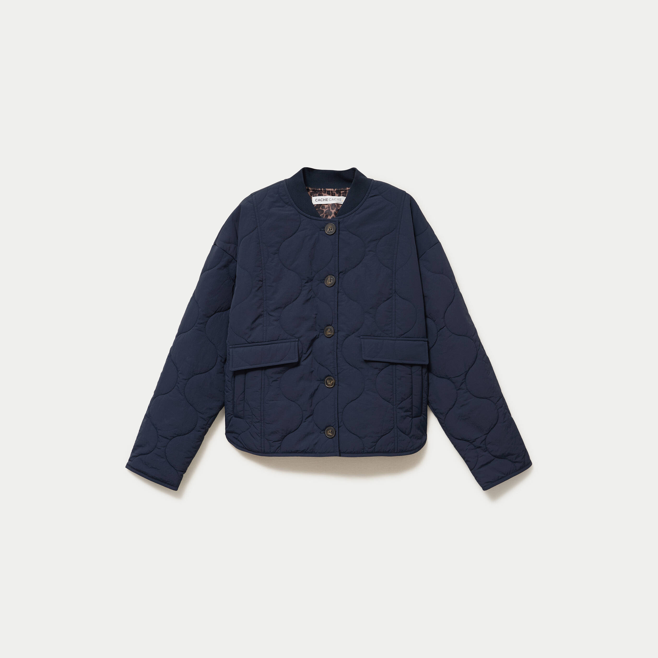 Veste ample manches longues bleu marine femme