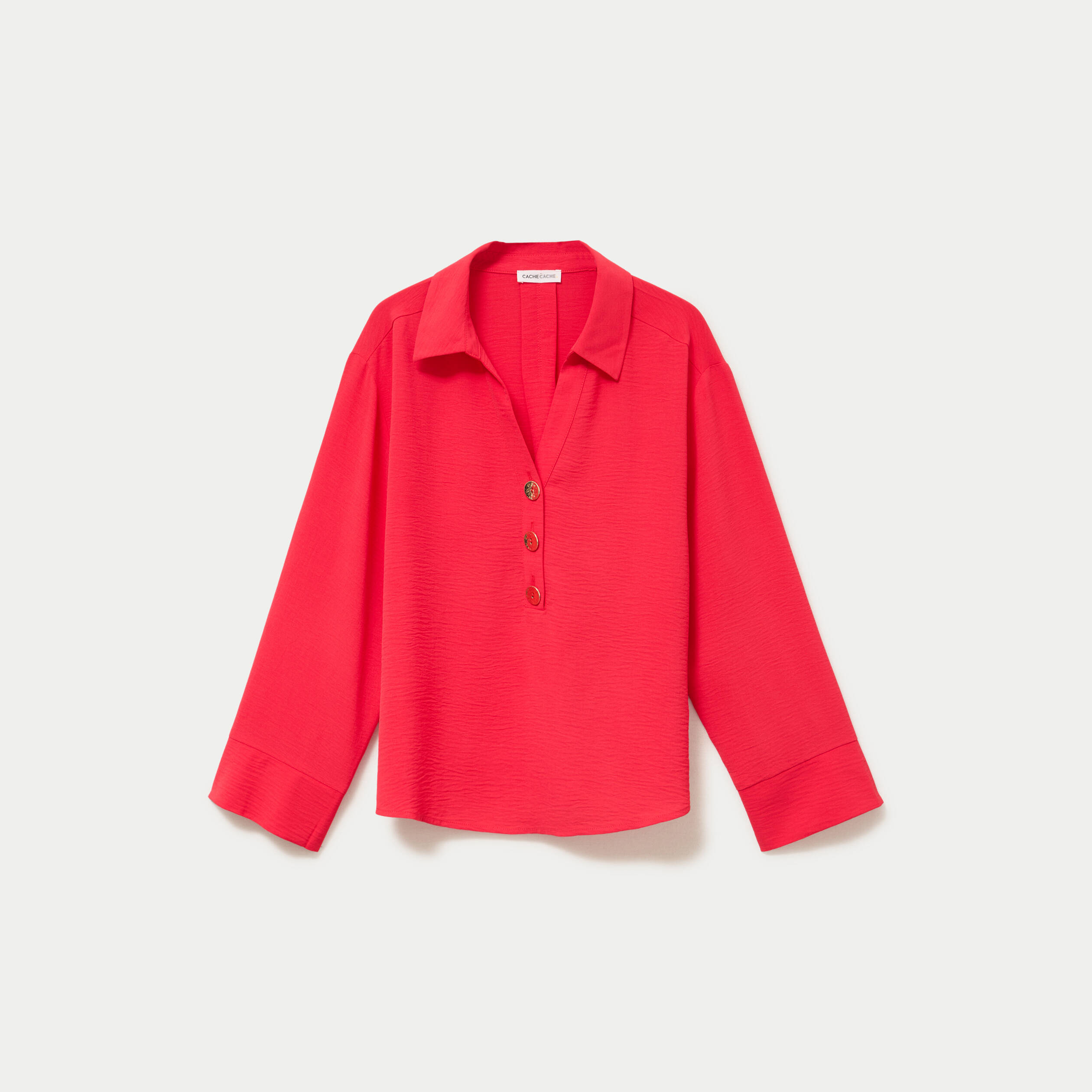 Blouse manches longues rouge femme