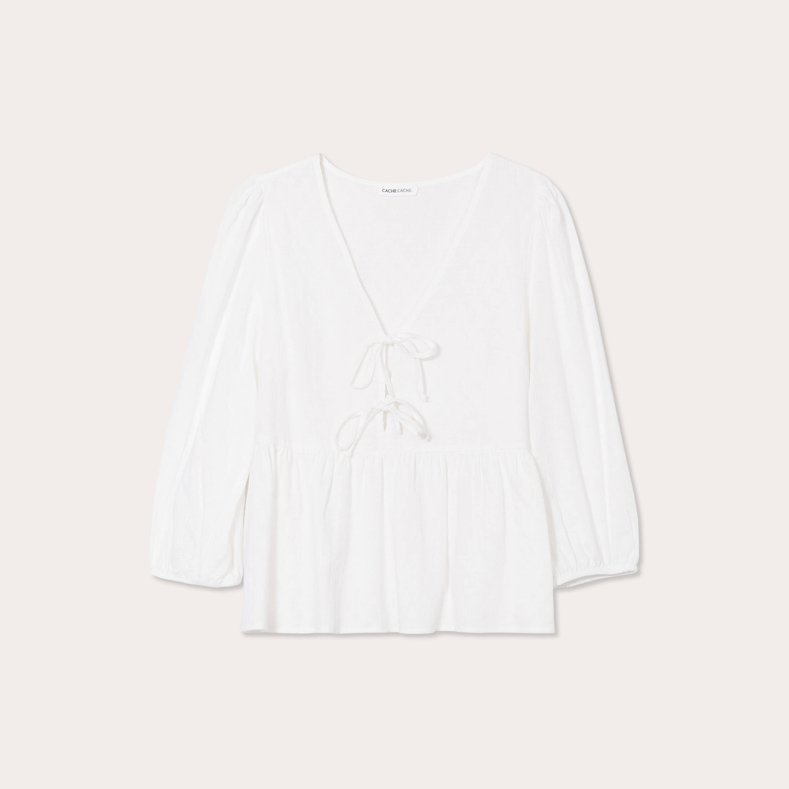 blouse avec noeuds ecru femme Blouse avec noeuds ecru femme
