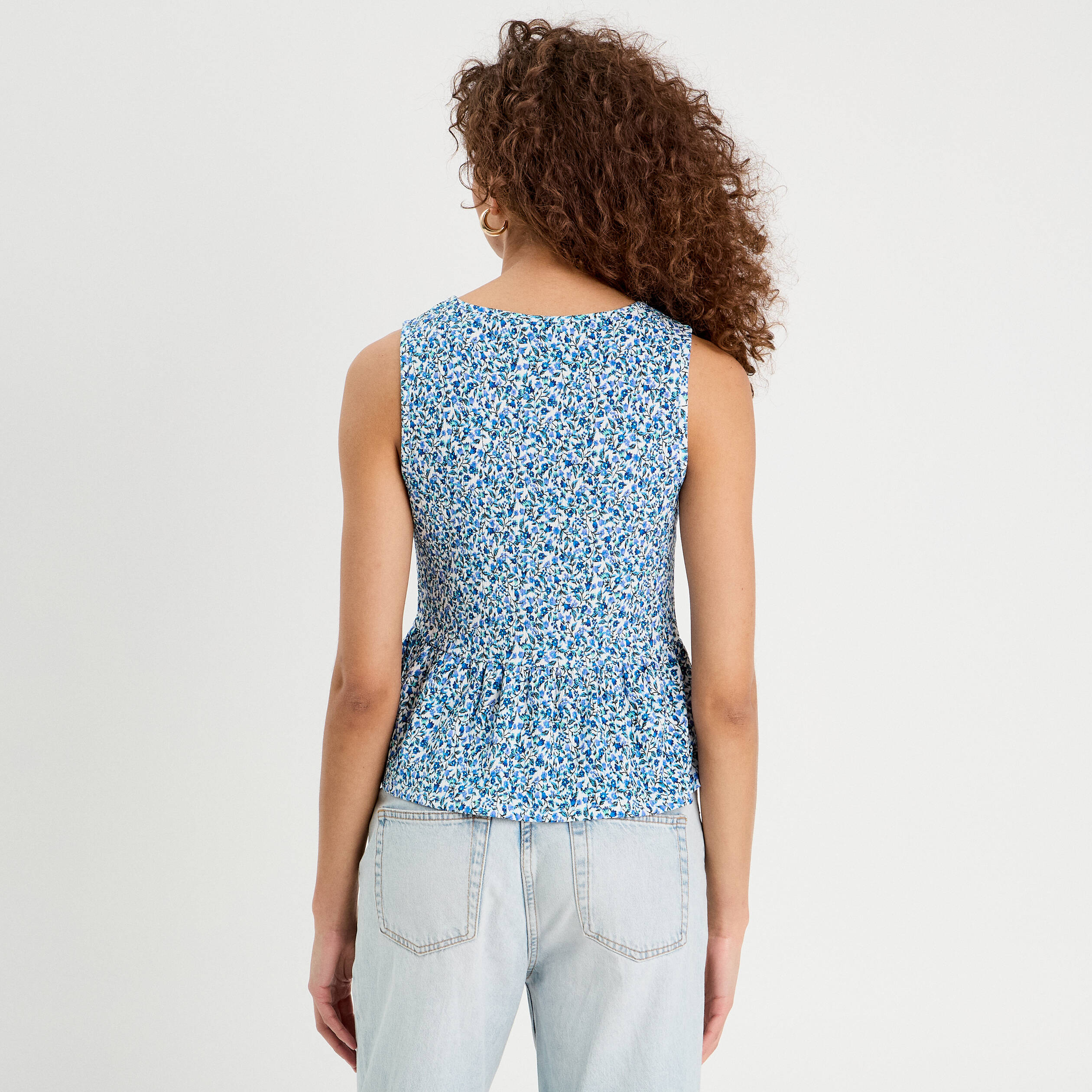 Blouse nou&eacute;e bleu femme