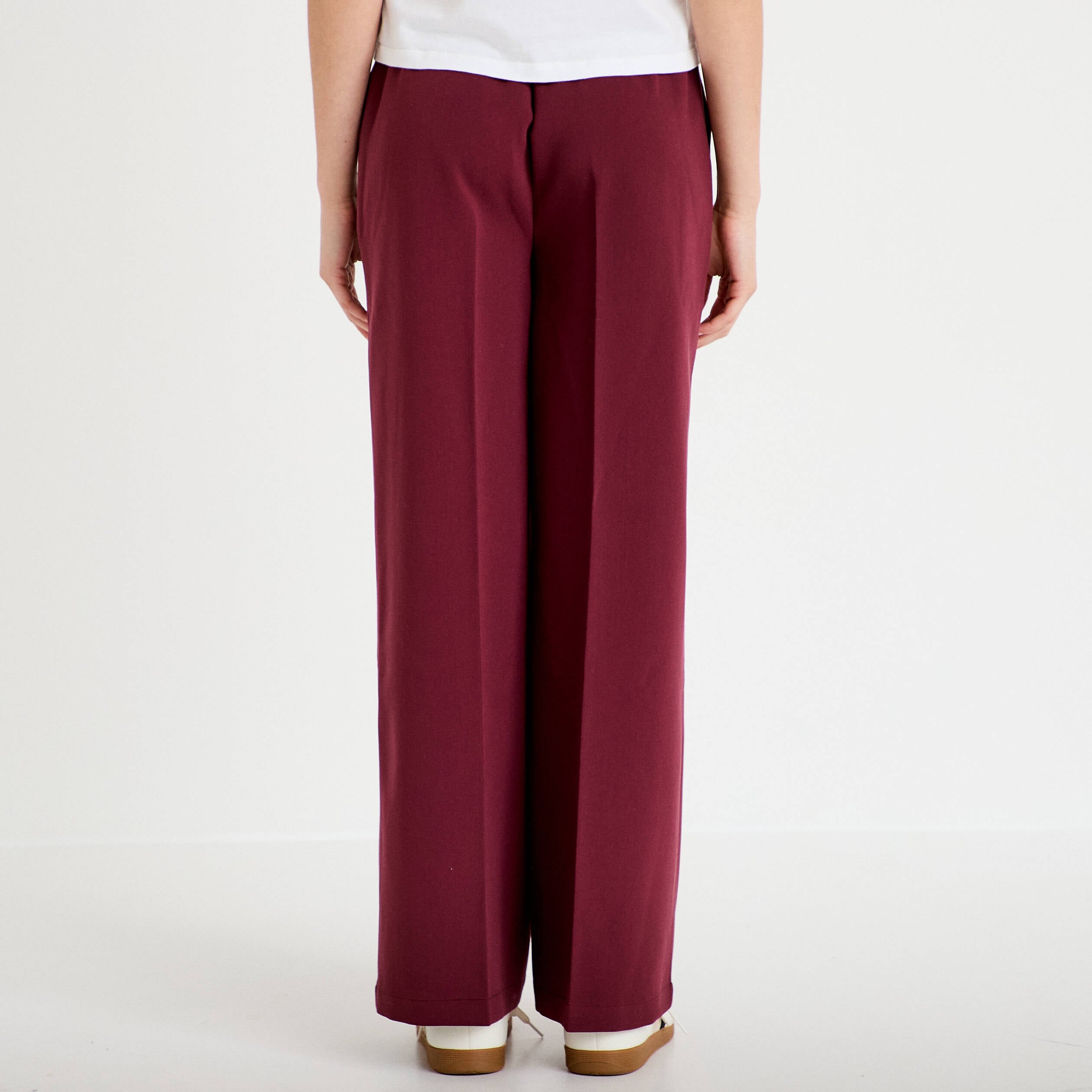 Pantalon city large violet fonc&eacute; femme