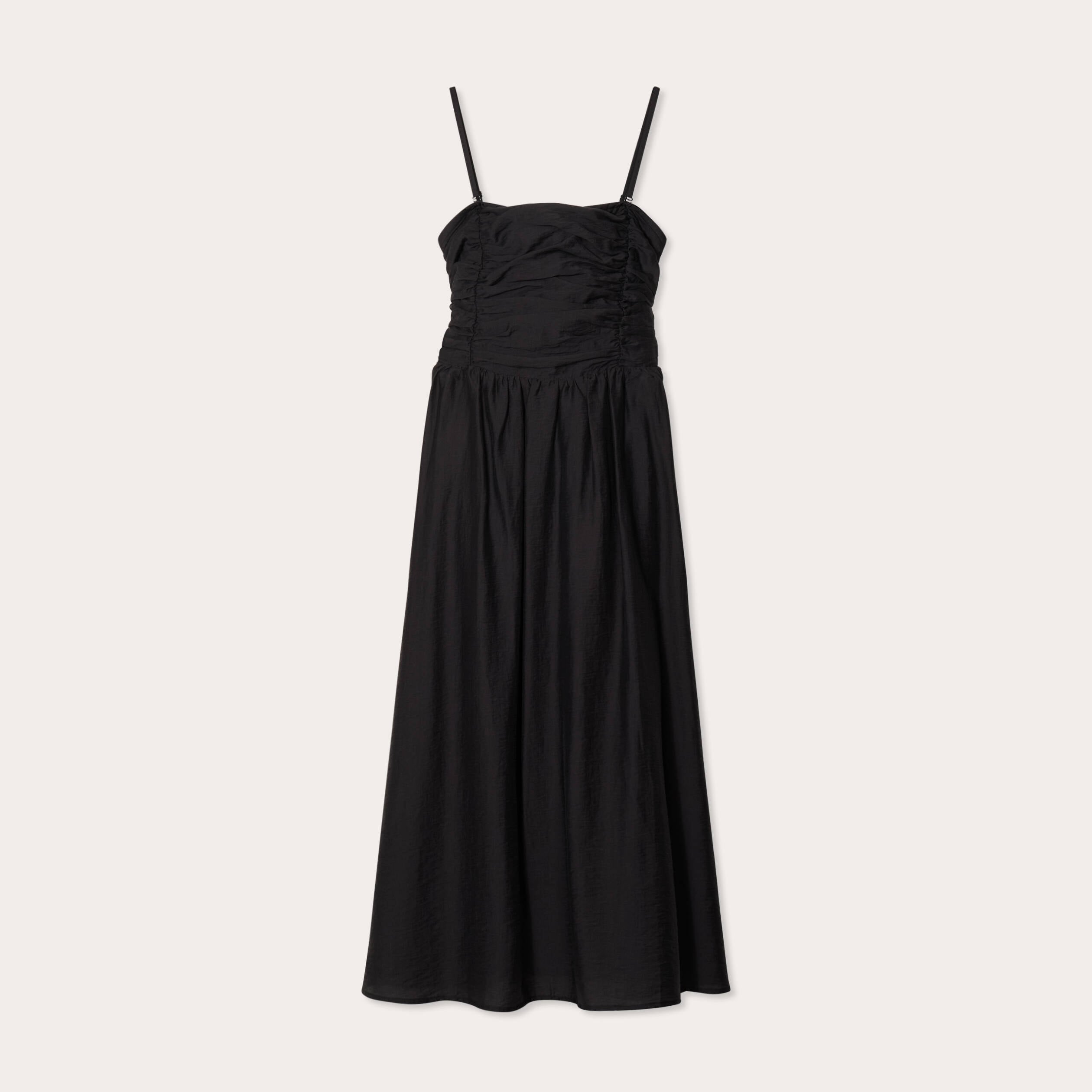 Robe longue patineuse bustier noir femme
