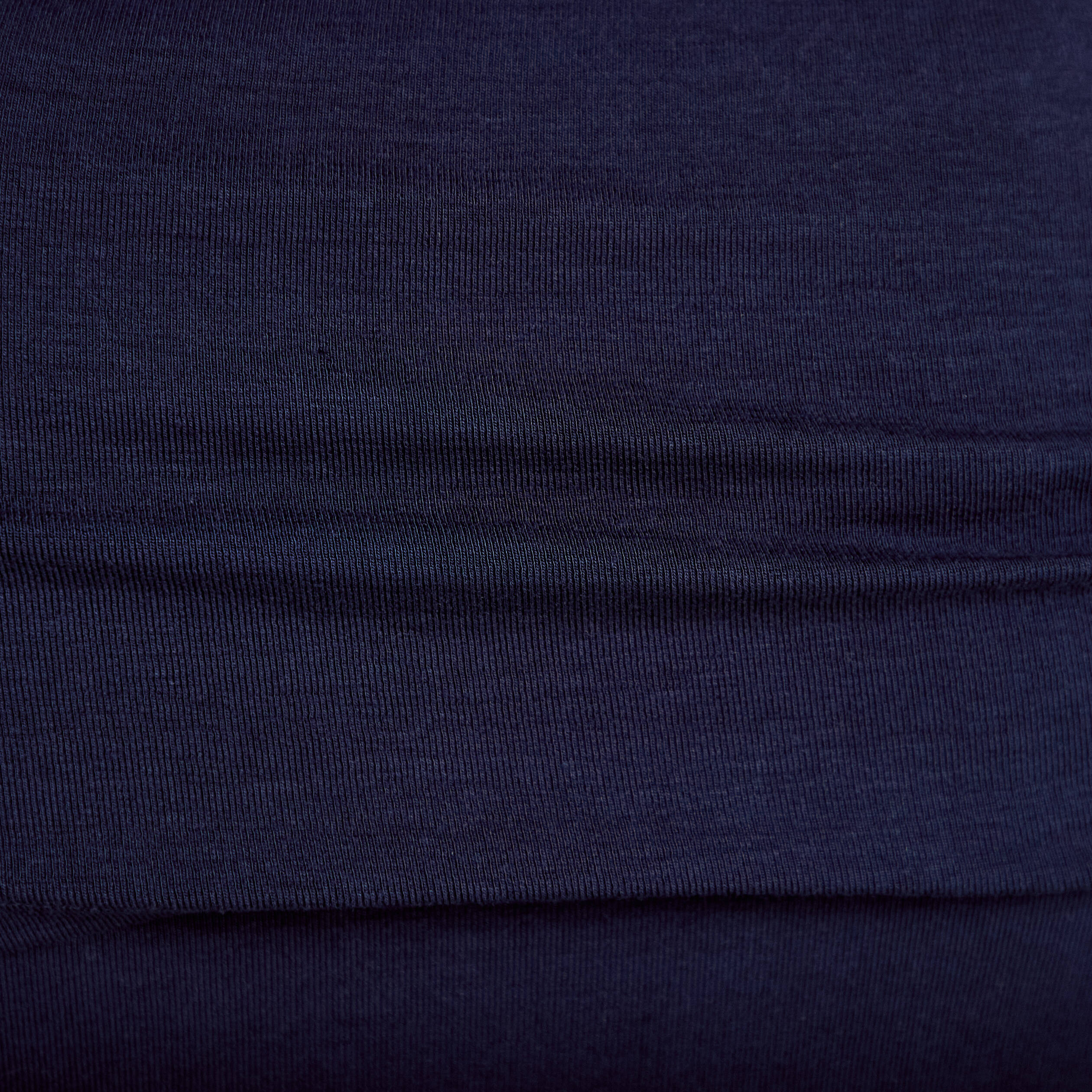 T-shirt col bardot manches longues bleu marine femme