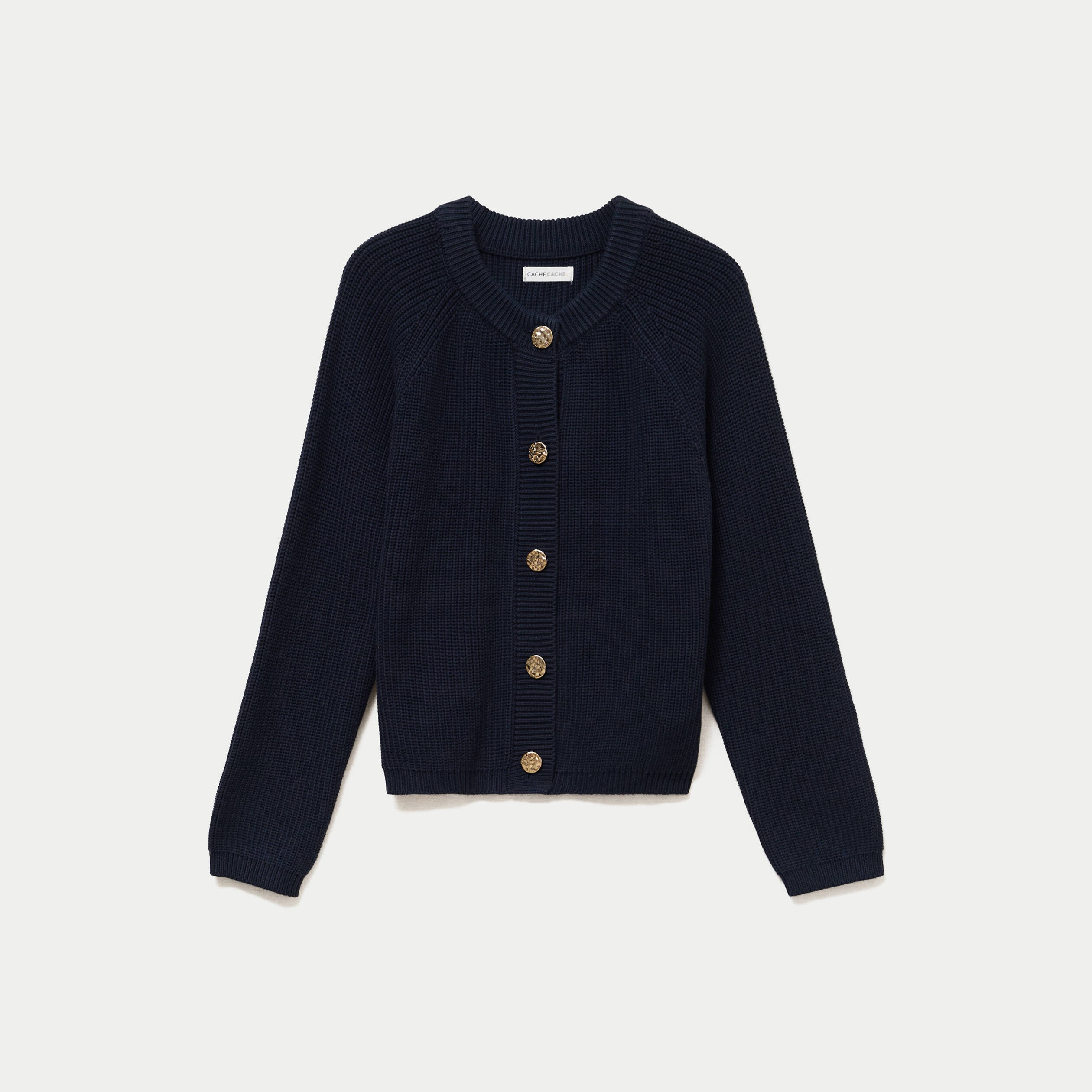 Gilet manches longues bleu marine femme