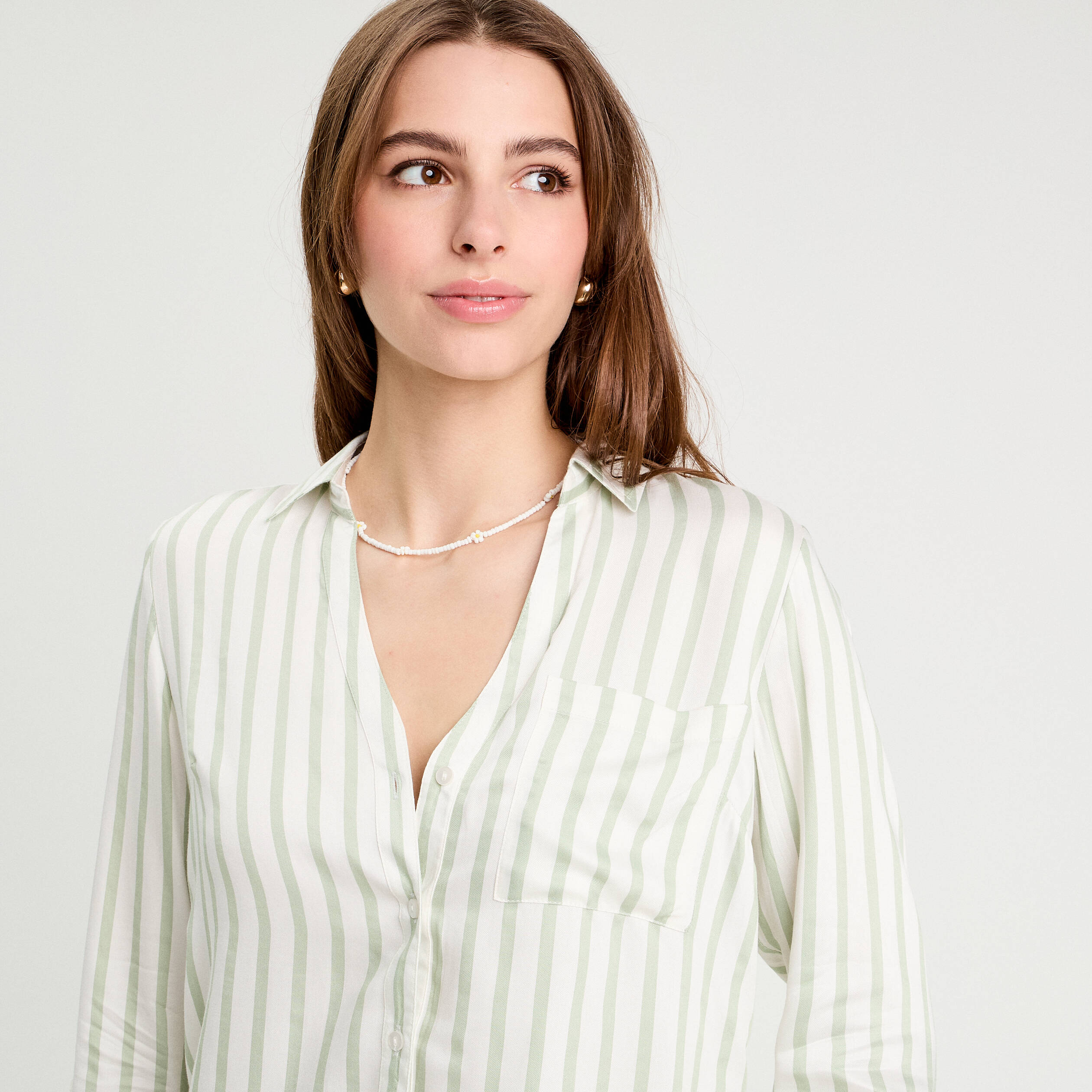 chemise manches longues vert kaki femme Chemise manches longues vert kaki femme